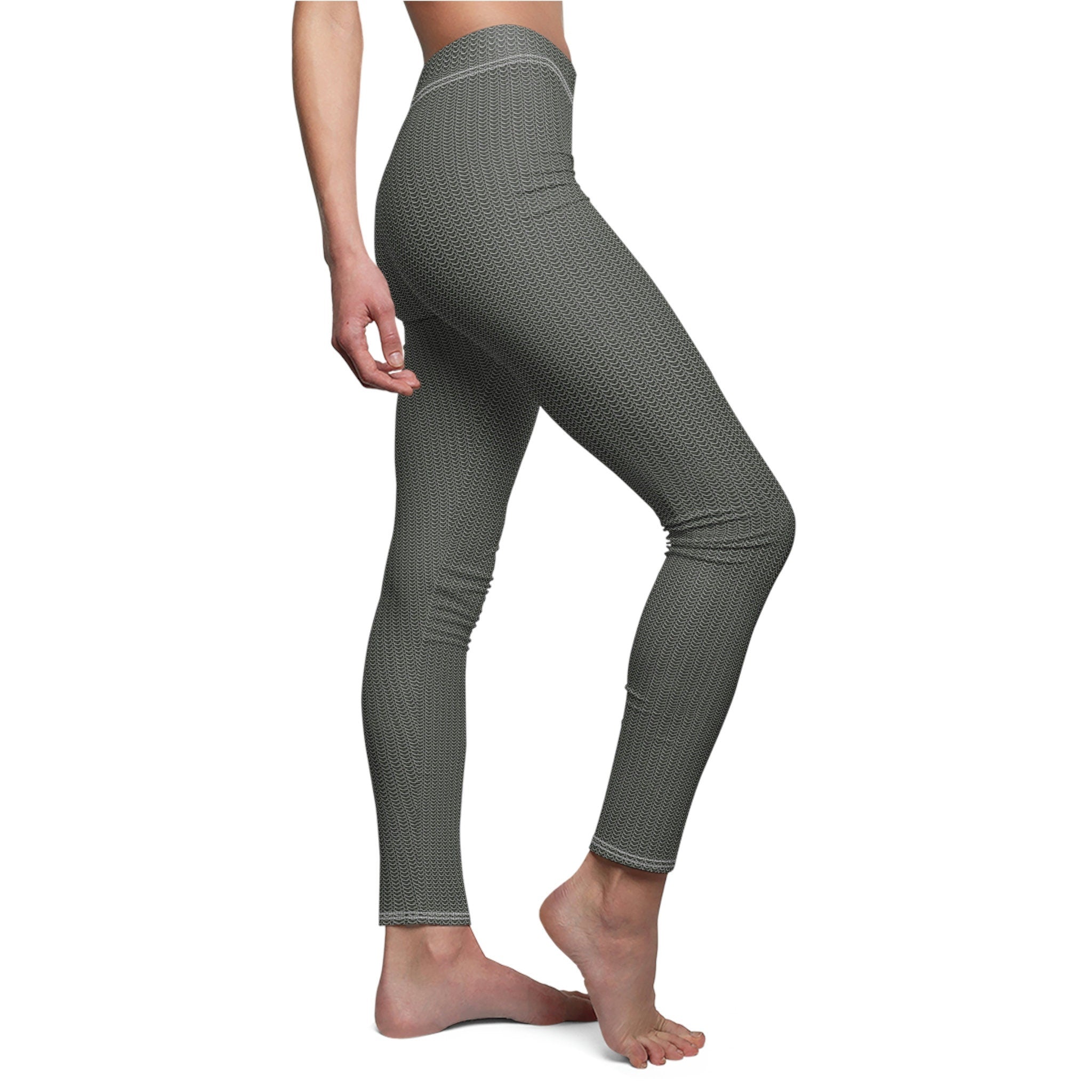 Fabled Fashion Chainmail effect Women's Cut & Sew Casual Leggings (AOP)