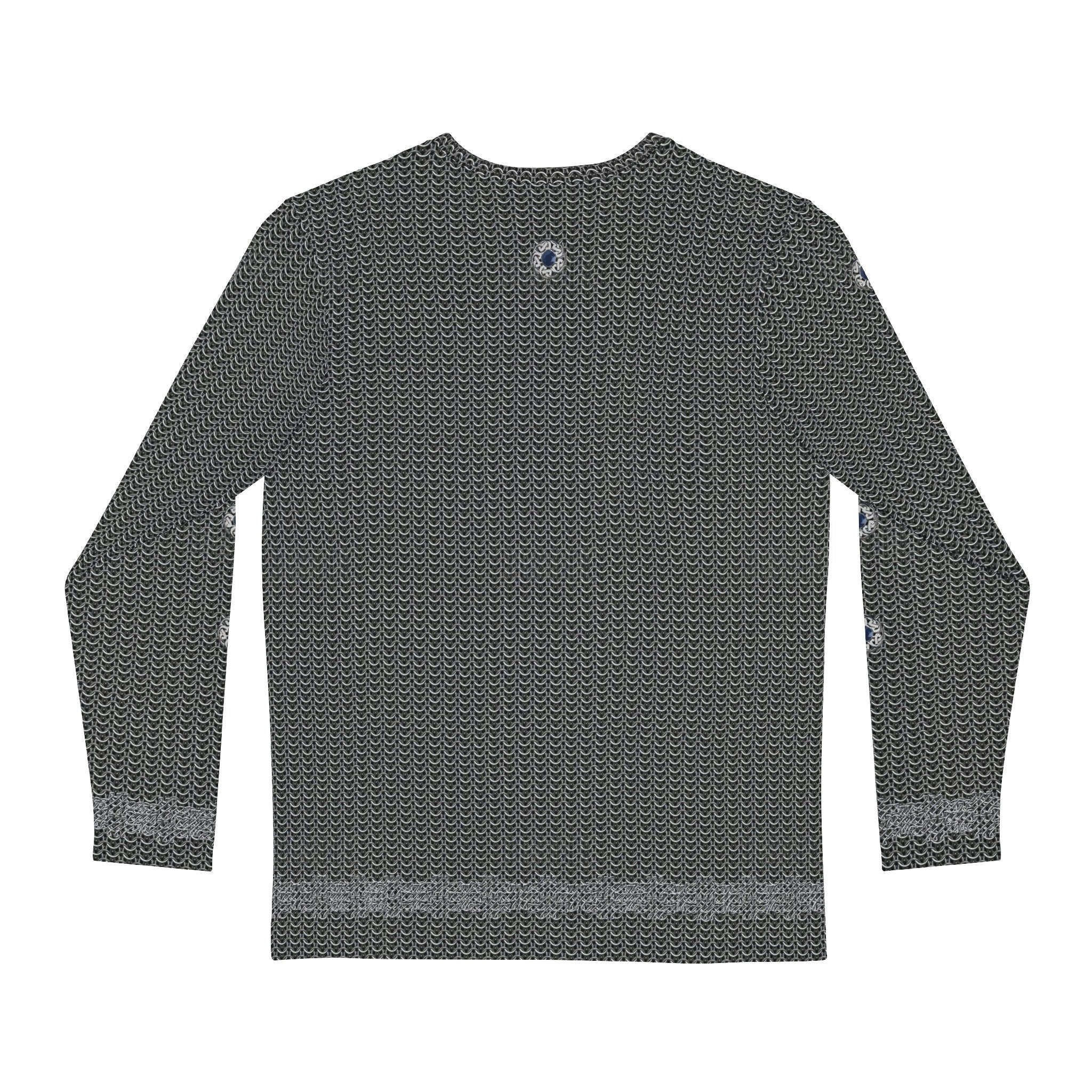 Fabled Fashion Men's Long Sleeve Chainmail effect AOP Shirt • Custom T shirt for men • work shirt men shirt with t shirt • valentines gift