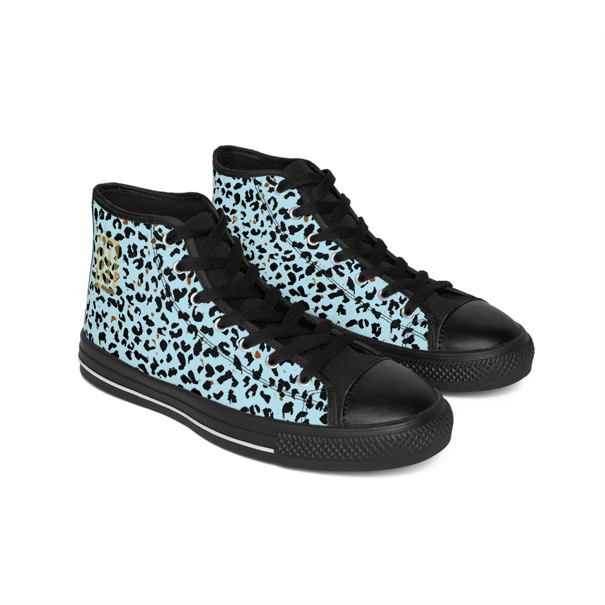 Fabled Fashion Blue Leopard skin effect Men's Classic Sneakers
