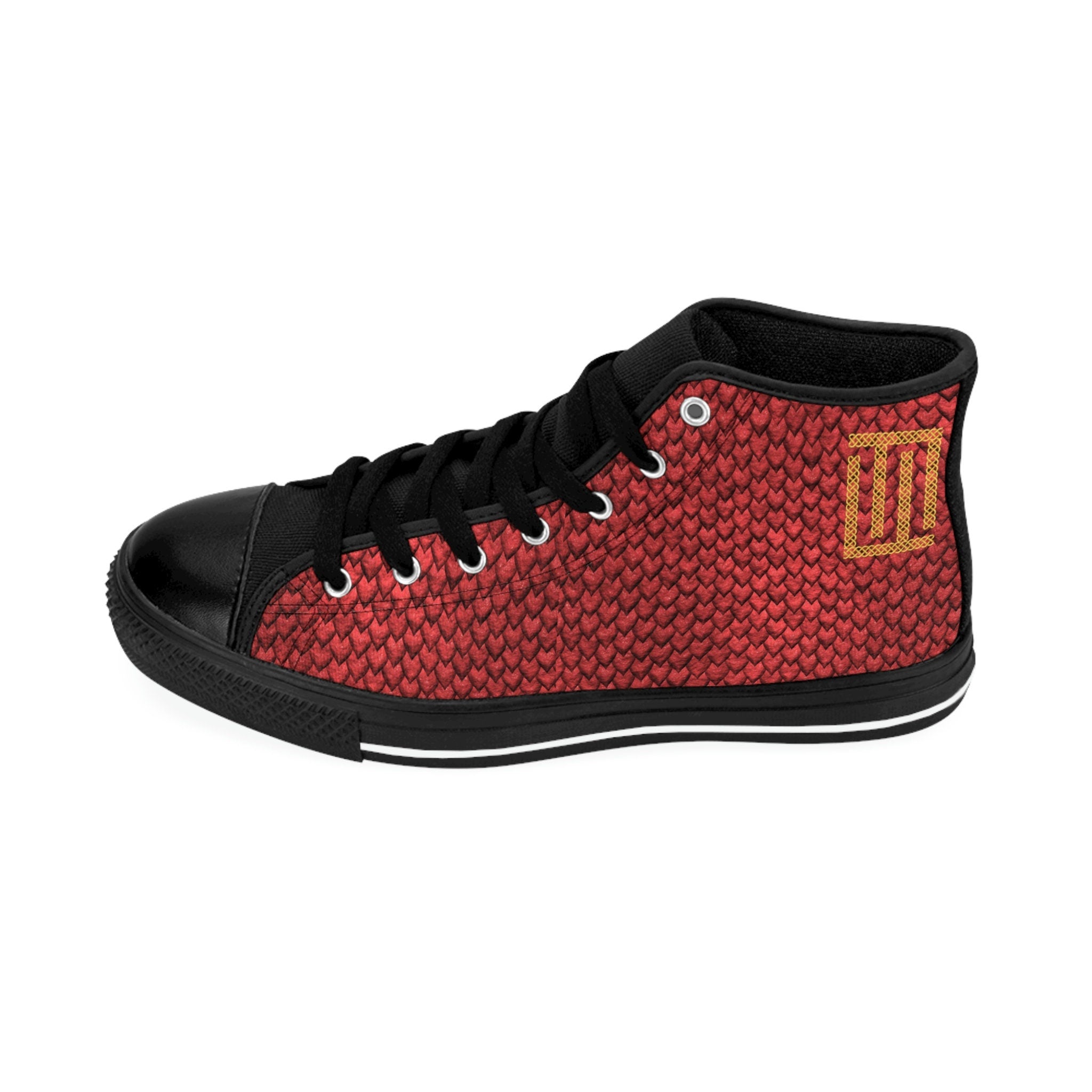 Fabled Fashion Red Dragon skin Women's Classic Sneakers
