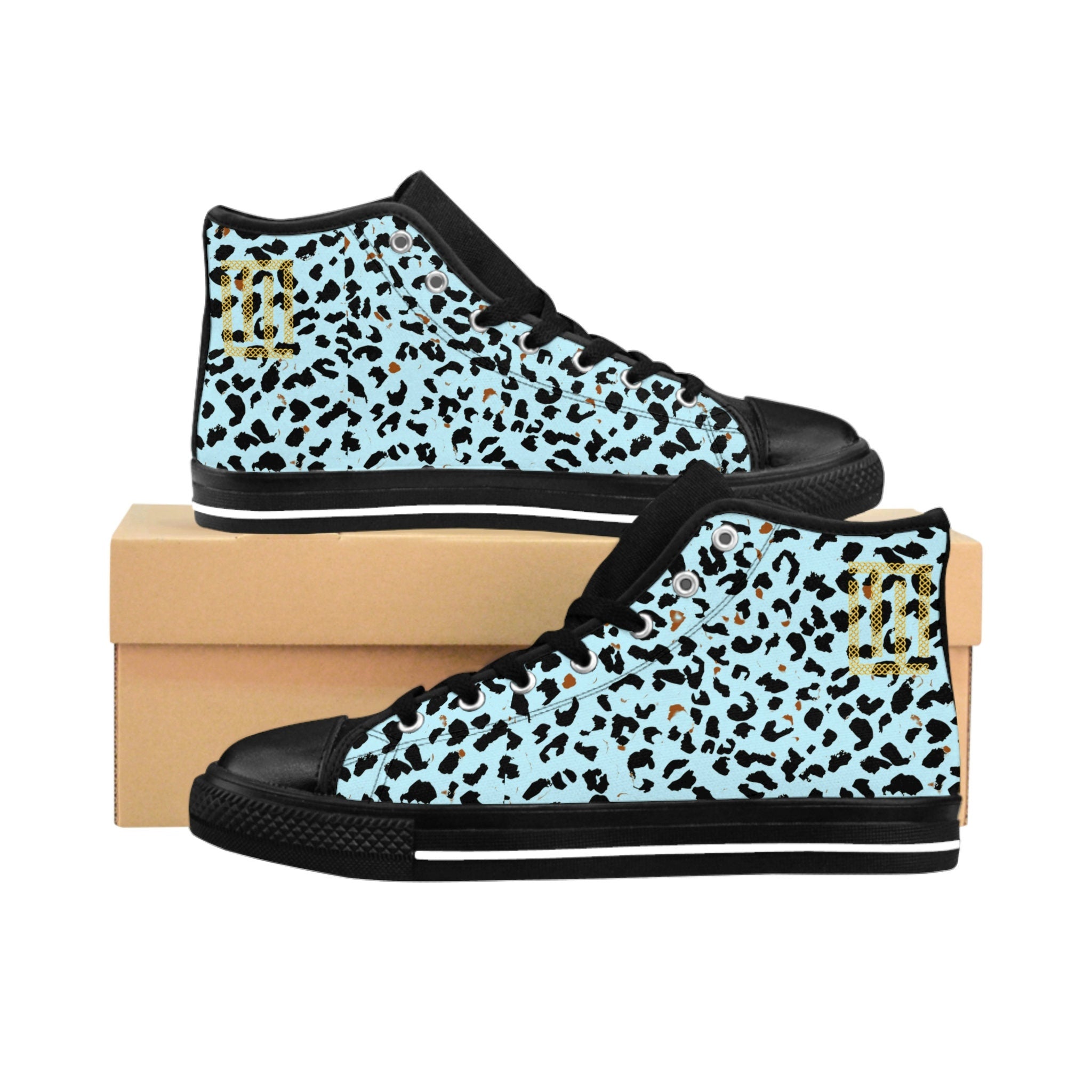 Fabled Fashion Blue Leopard print Women's Classic Sneakers