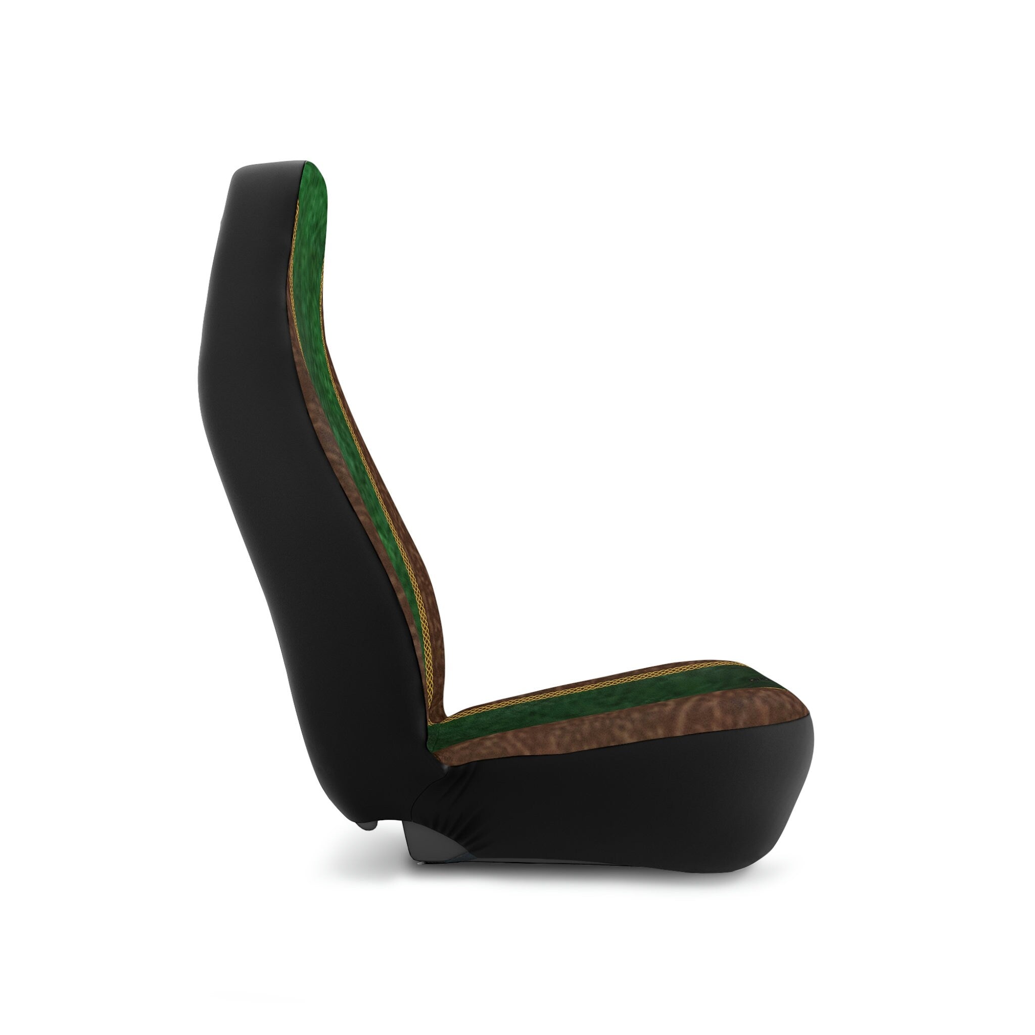 Fabled Fashion Green Velvet and Leather with Celtic knot design Car Seat Covers