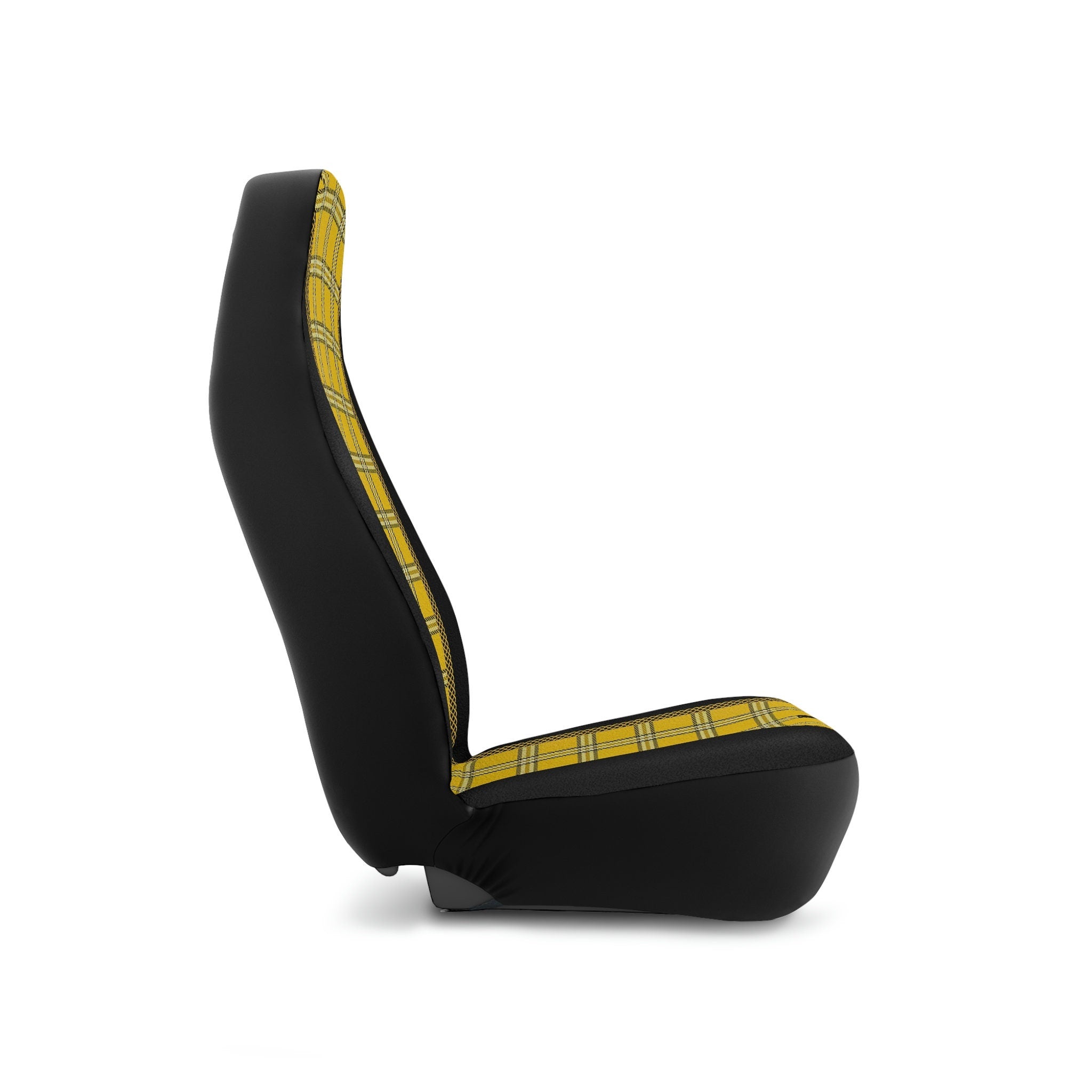 Fabled Fashion Yellow Plaid 'Clueless' inspired Print with Celtic knot design Car Seat Covers