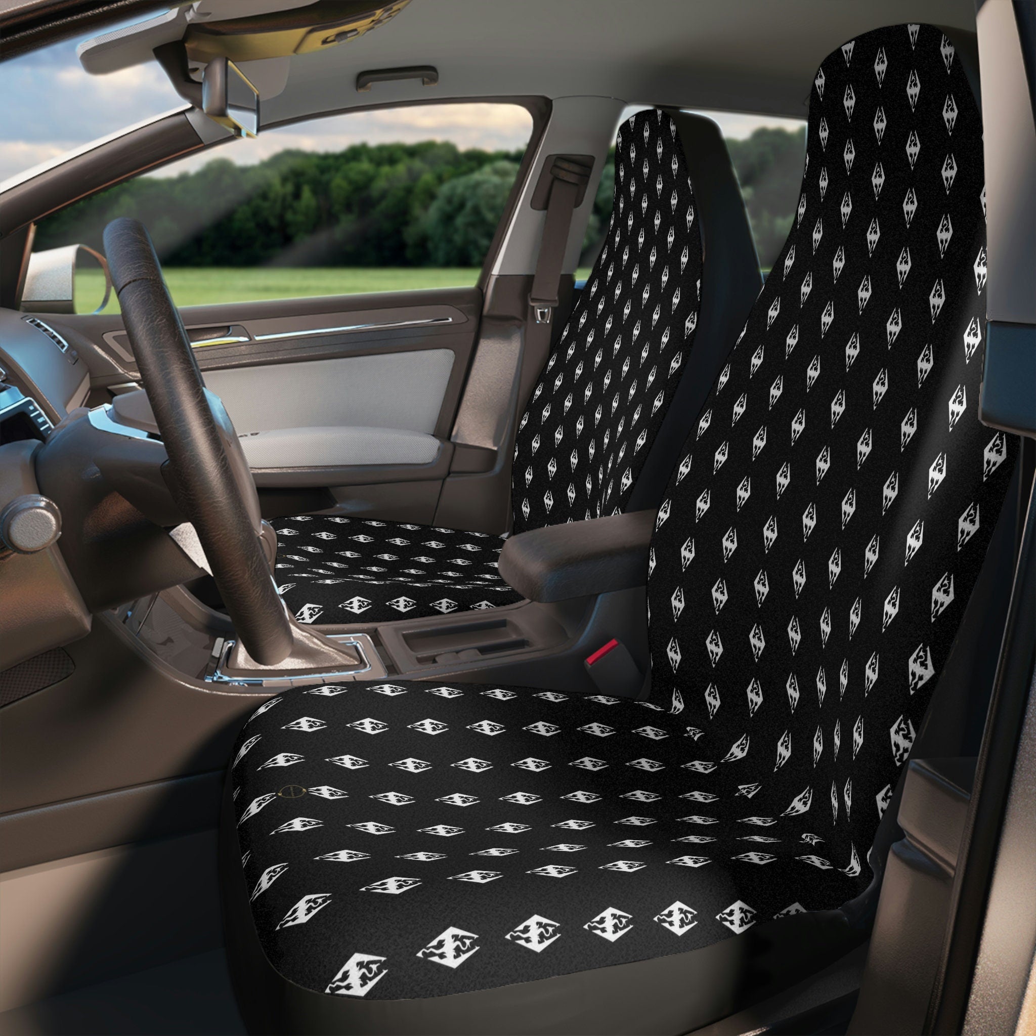 Fabled Fashion dragonborn emblem print Car Seat Covers