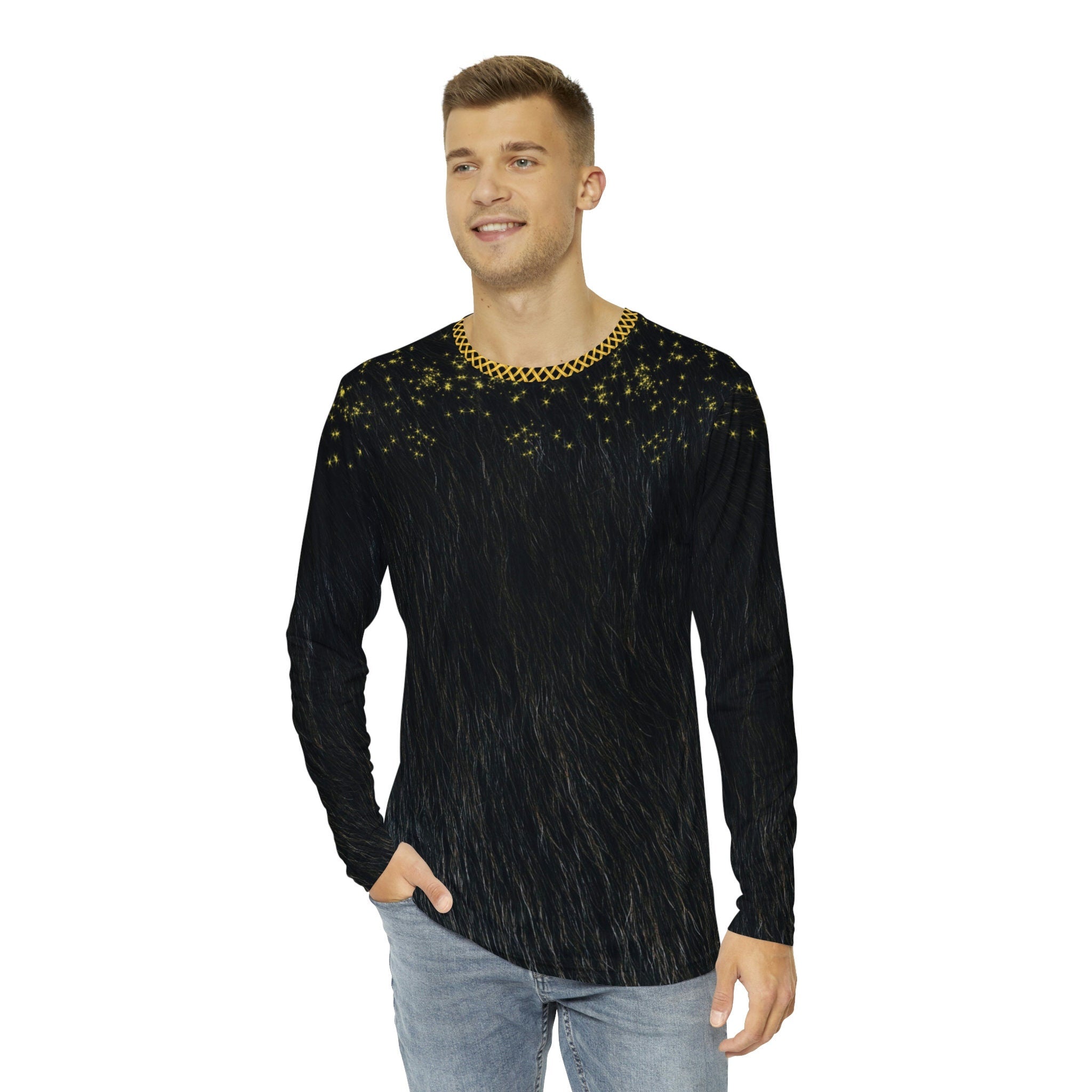 Fabled Fashion Niffler Fur Men's Long Sleeve  AOP Shirt