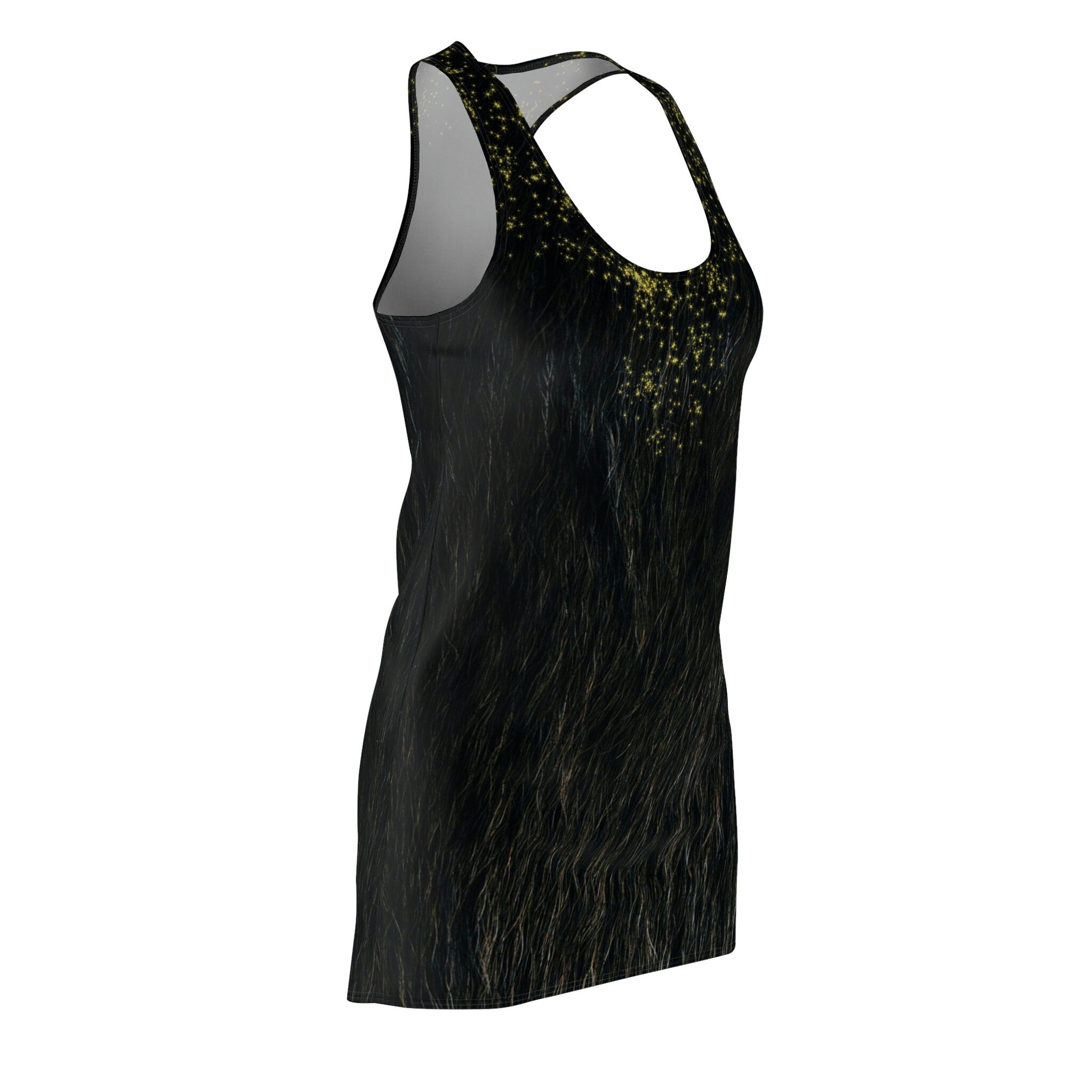 Fabled Fashion Niffler fur effect Women's Cut & Sew Racerback Dress (AOP)
