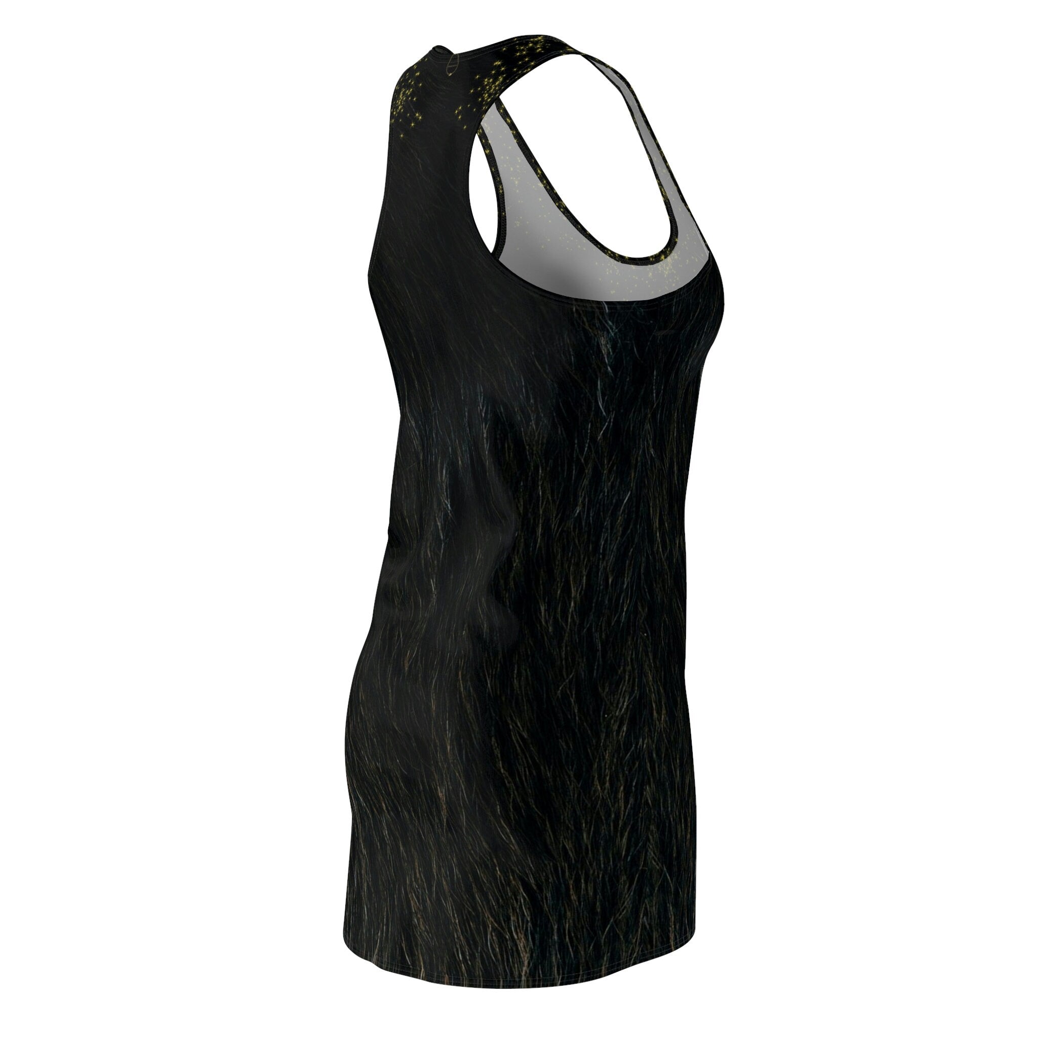 Fabled Fashion Niffler fur effect Women's Cut & Sew Racerback Dress (AOP)