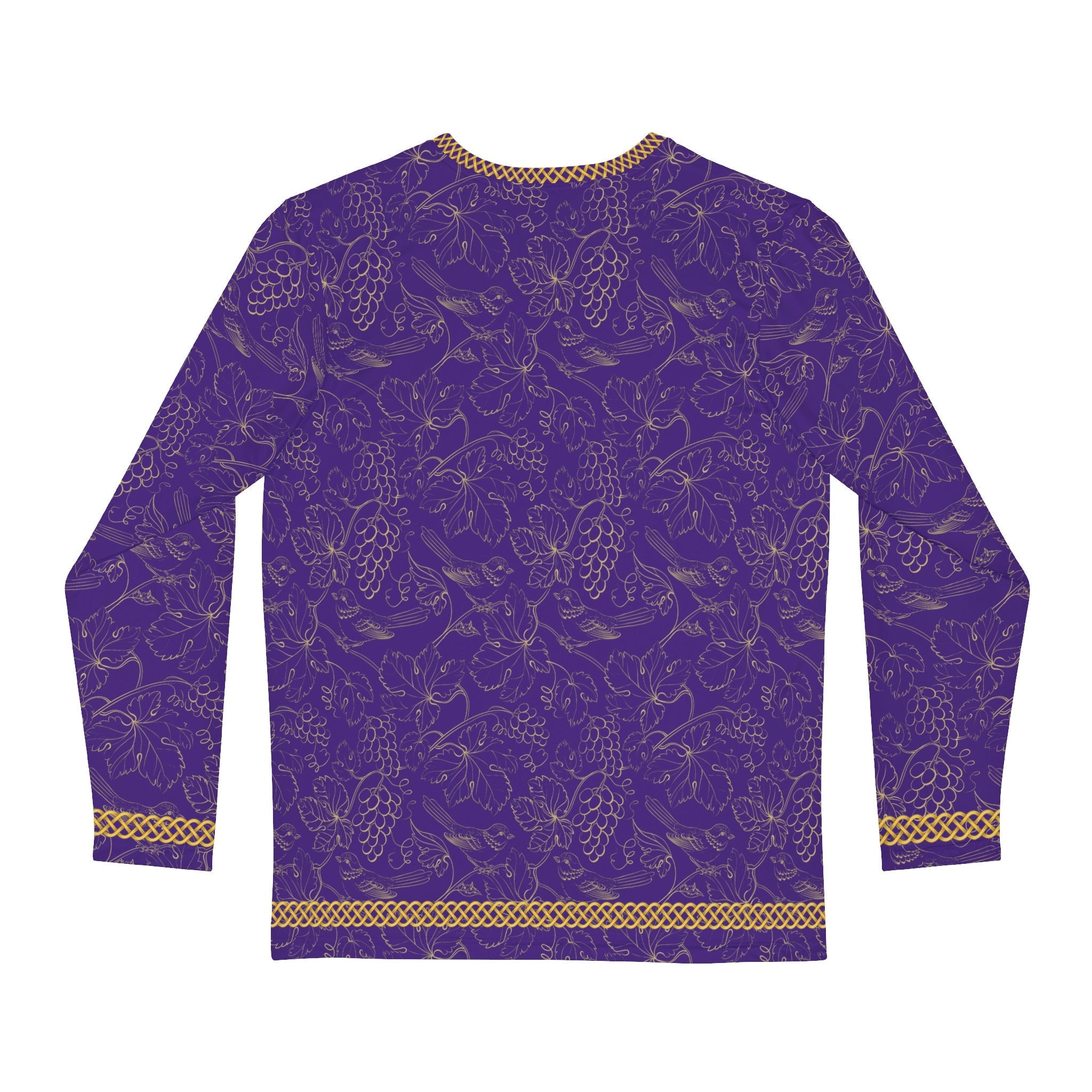 Fabled Fashion Men's Long Sleeve Purple Grapes Celtic Knot style AOP Shirt