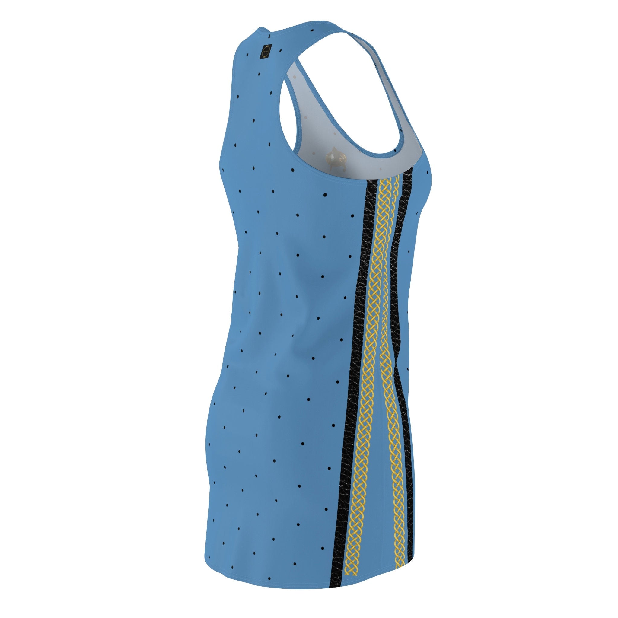 Fabled Fashion Blue Trekkie Women's Cut & Sew Racerback Dress (AOP)