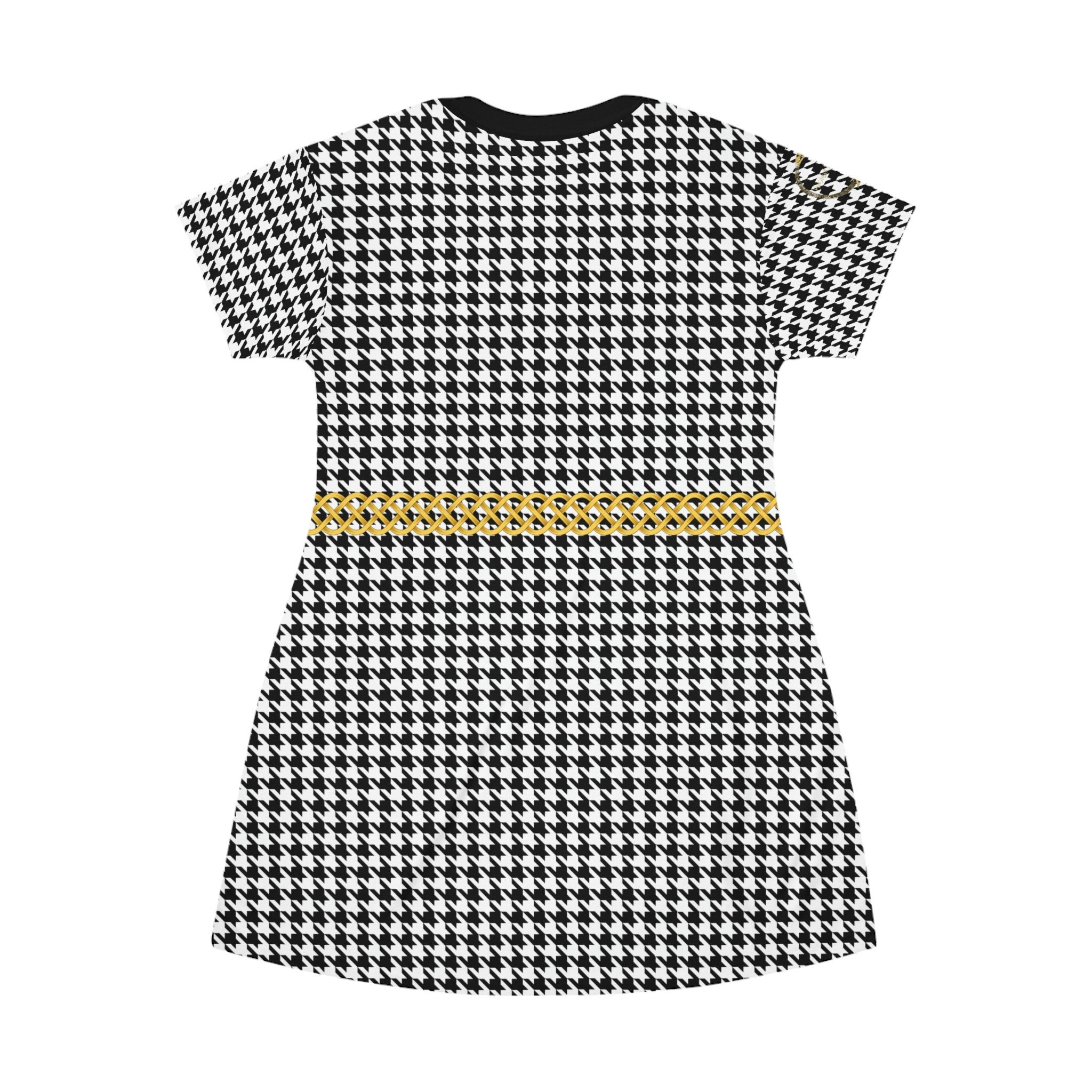 Fabled Fashion Celtic Knot Houndstooth pattern All Over Print Spring/Summer T-Shirt Dress