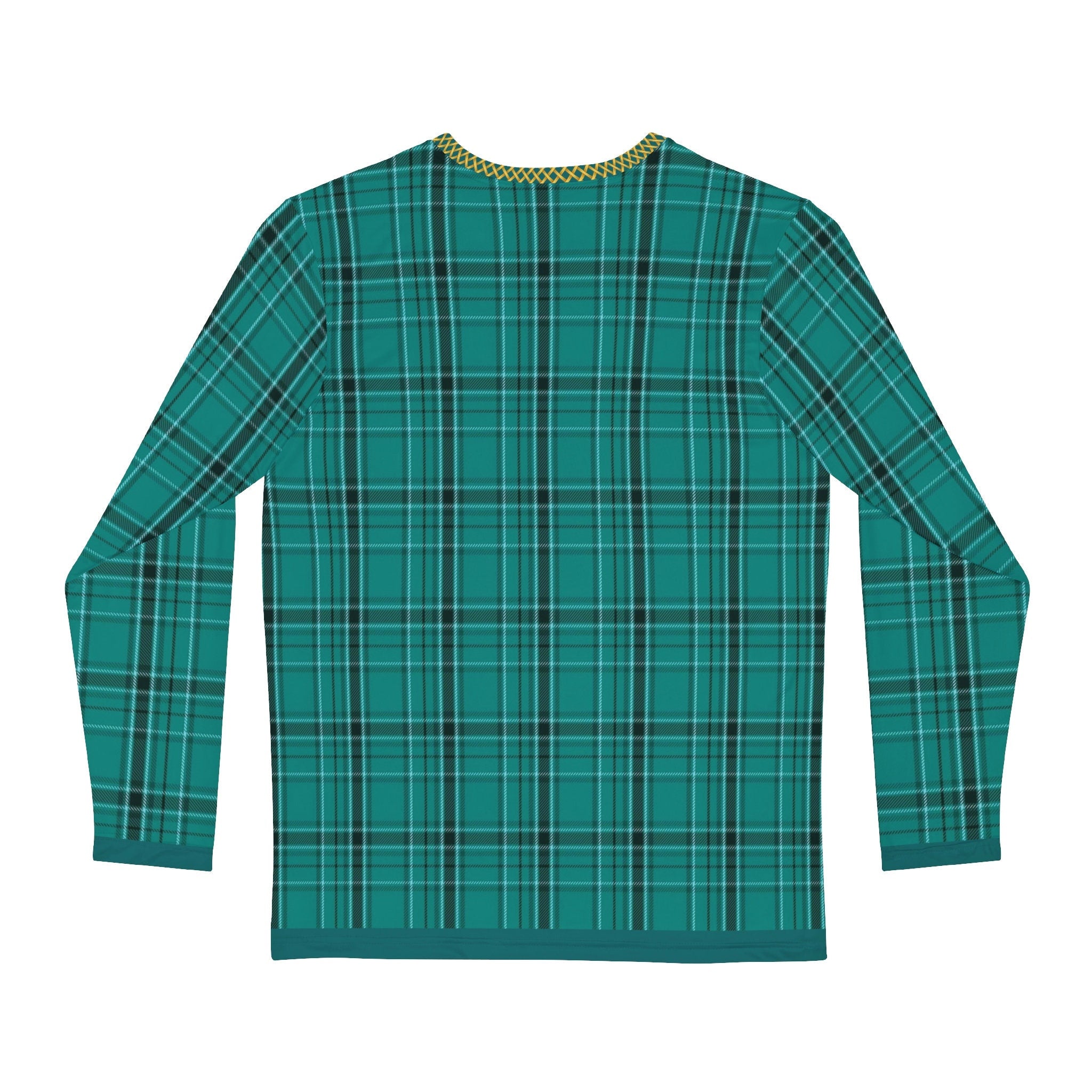 Fabled Fashion Men's Long Sleeve Verdigris plaid pattern AOP Shirt