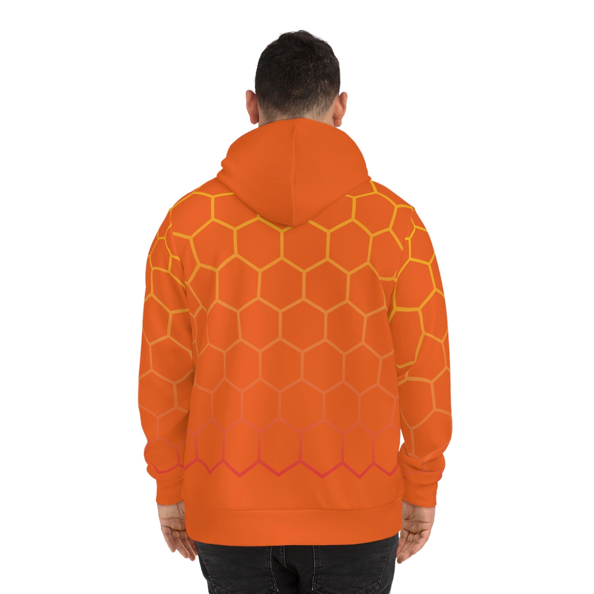Fabled Fashion Orange Honeycomb Unisex Hoodie (AOP)