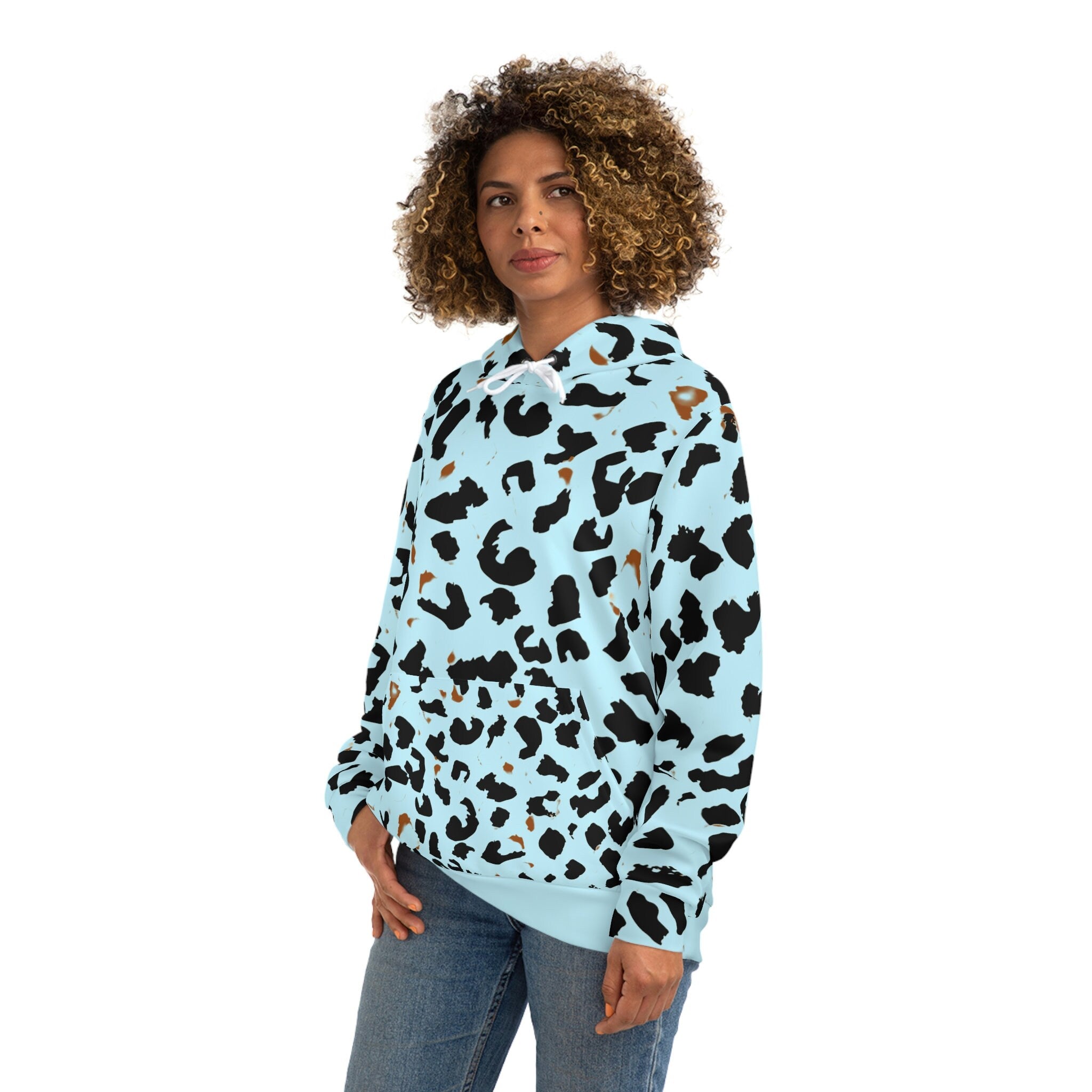 Fabled Fashion Blue Leopardskin Unisex Hoodie (AOP)