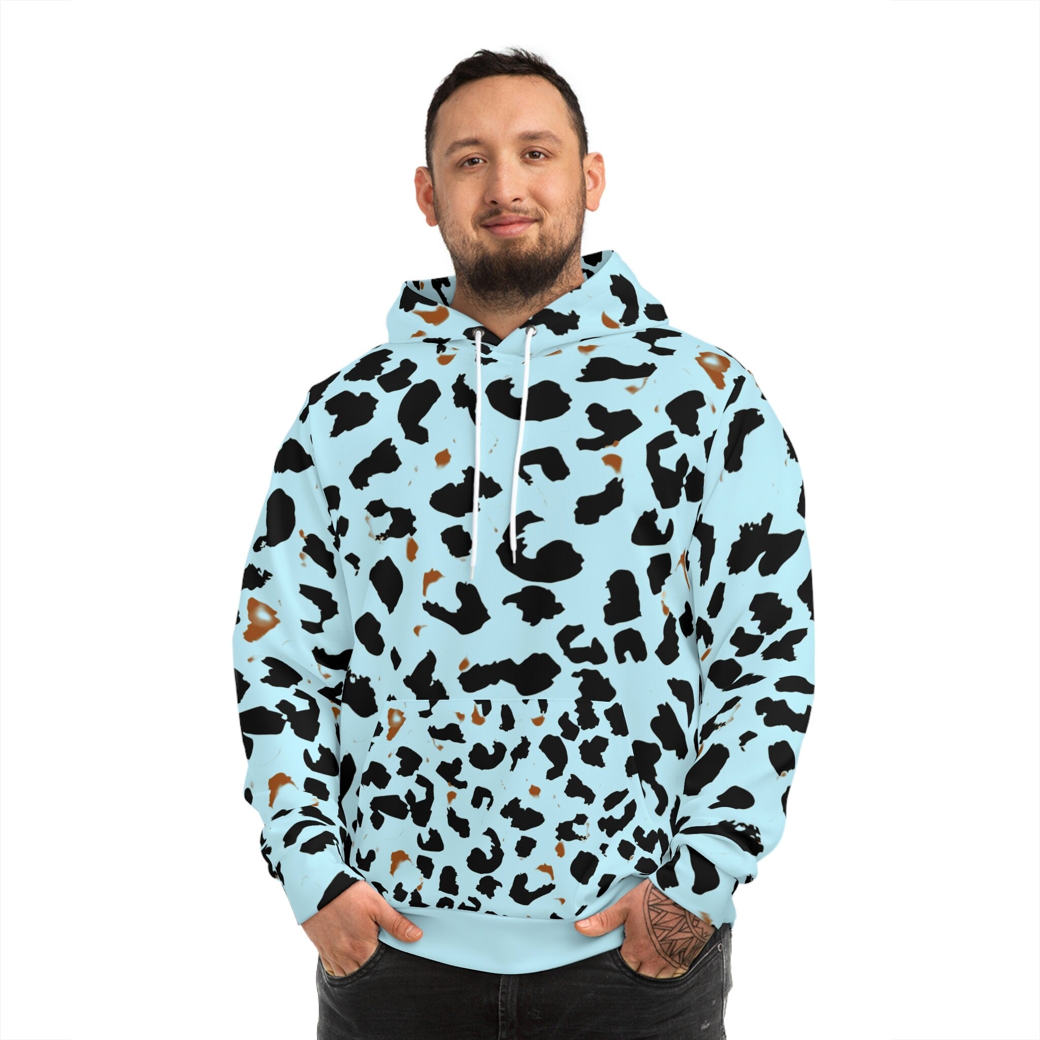 Fabled Fashion Blue Leopardskin Unisex Hoodie (AOP)
