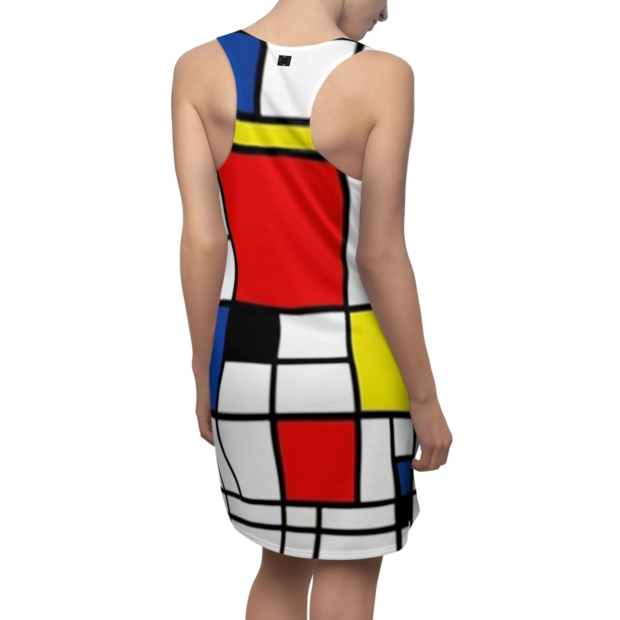 Fabled Fashion Piet Mondrian pattern Women's Cut & Sew Racerback Dress (AOP) inspired by Vivian in Pretty Wom