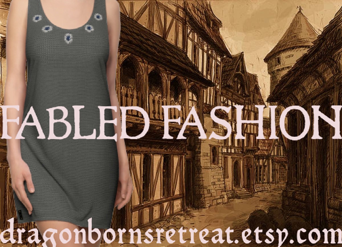 Fabled Fashion Chainmail effect Women's Cut & Sew Racerback Dress (AOP)
