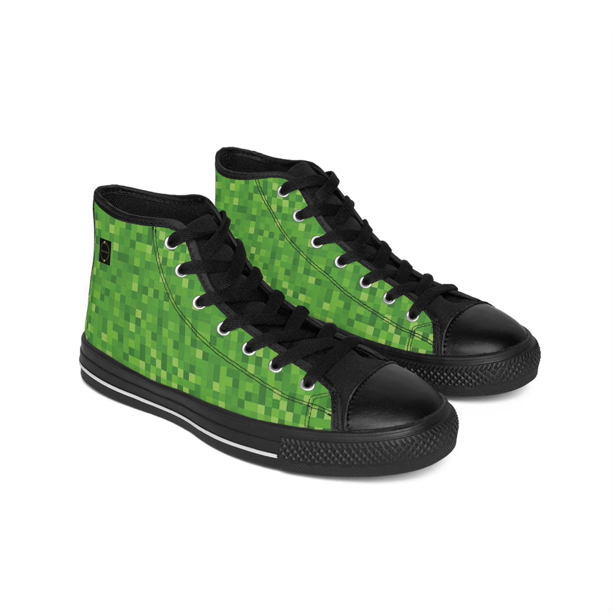 Fabled Fashion Minecraft pixel inspired green Women's Classic Sneakers
