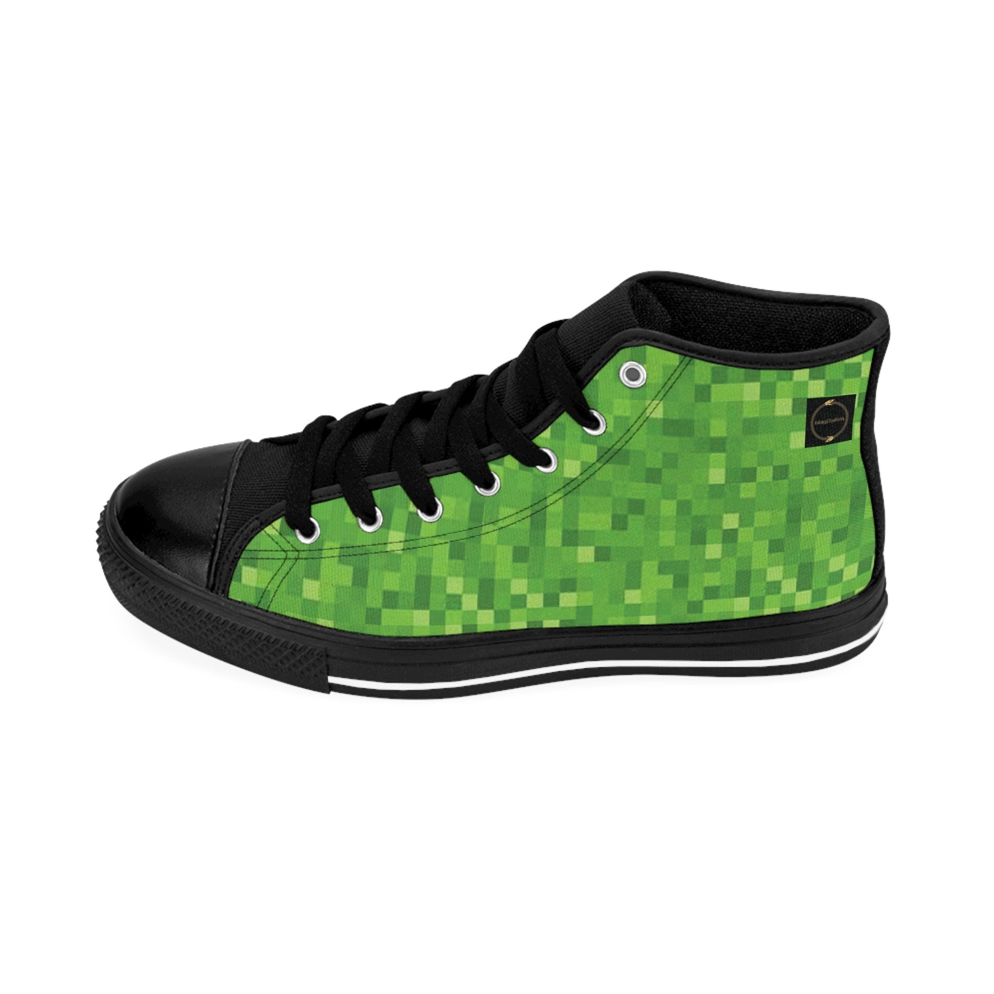 Fabled Fashion Minecraft pixel inspired green Women's Classic Sneakers