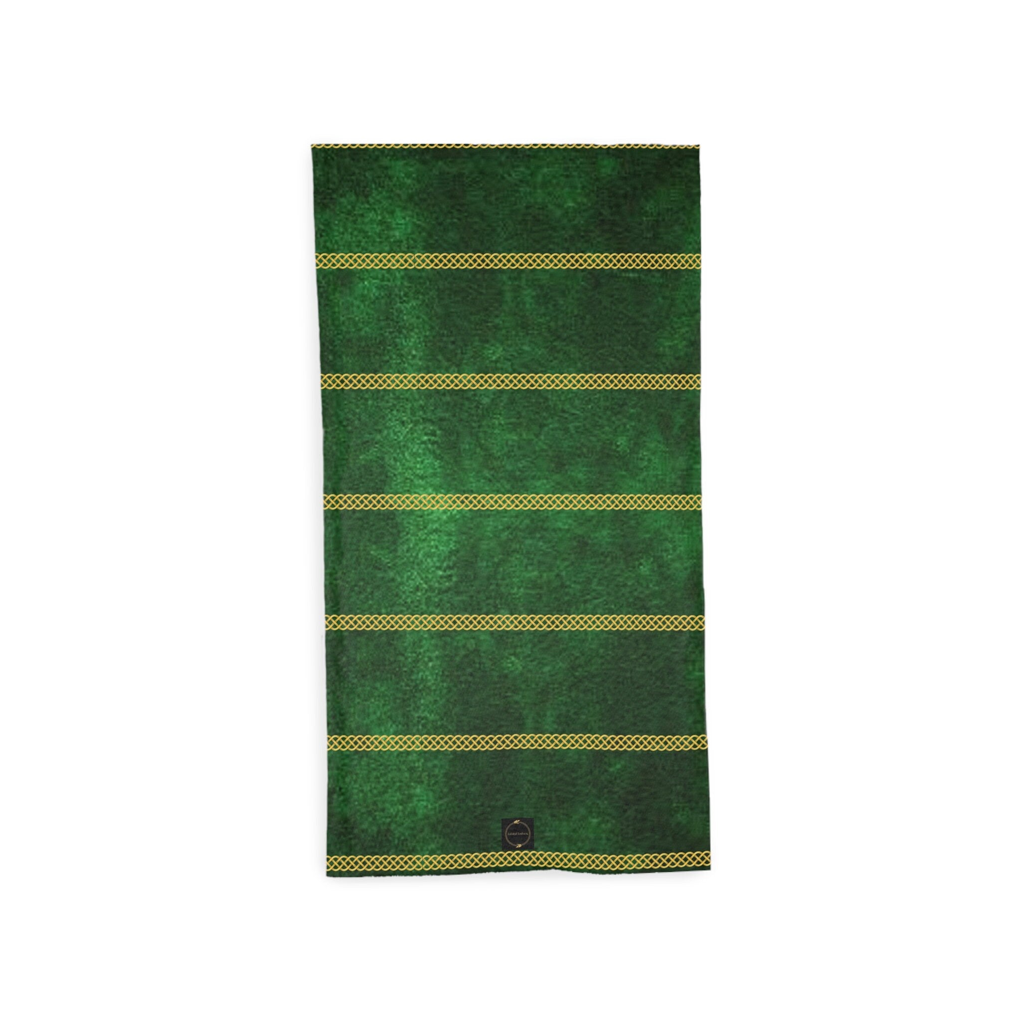 Fabled Fashion Green velvet and Celtic chain Print Tube Scarf