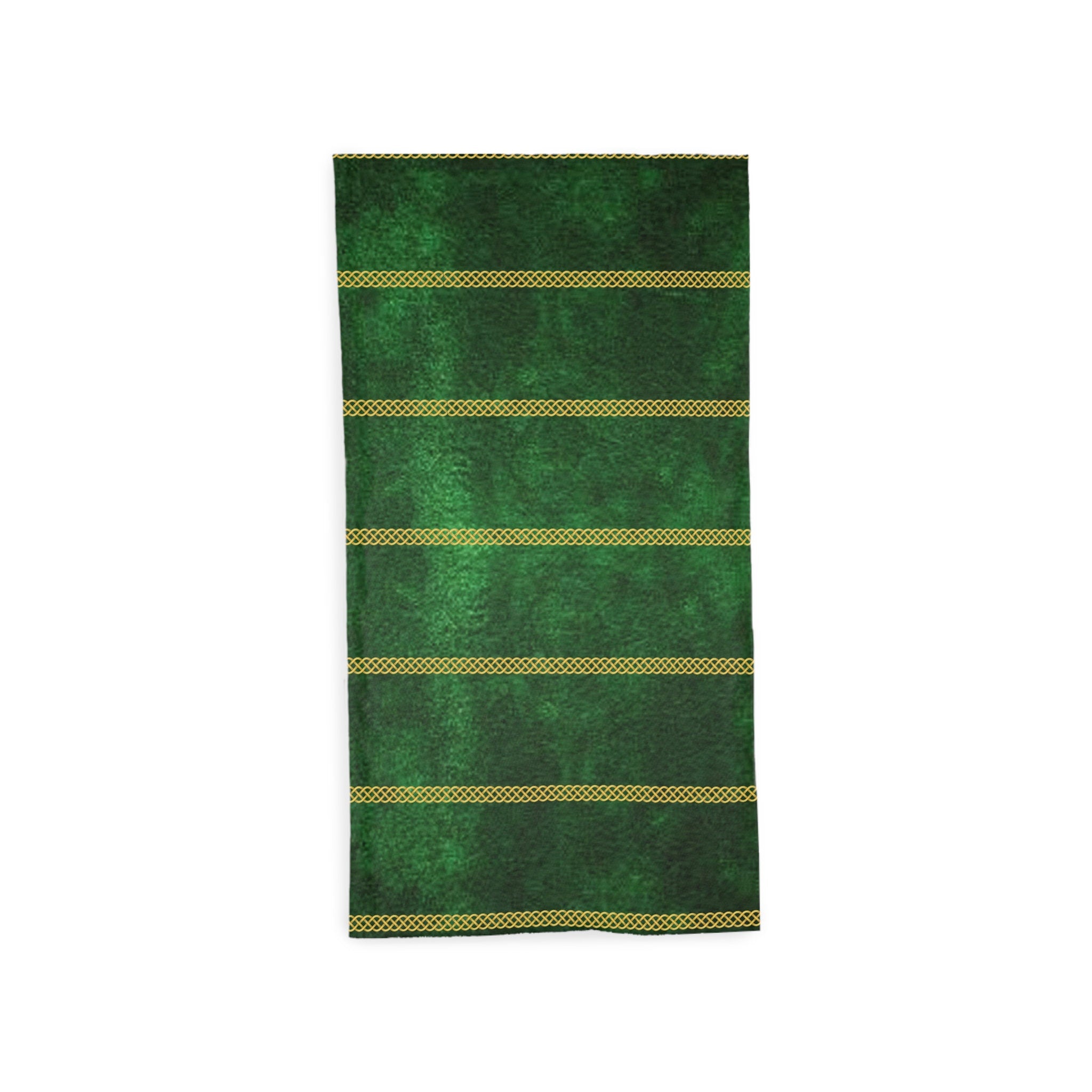 Fabled Fashion Green velvet and Celtic chain Print Tube Scarf