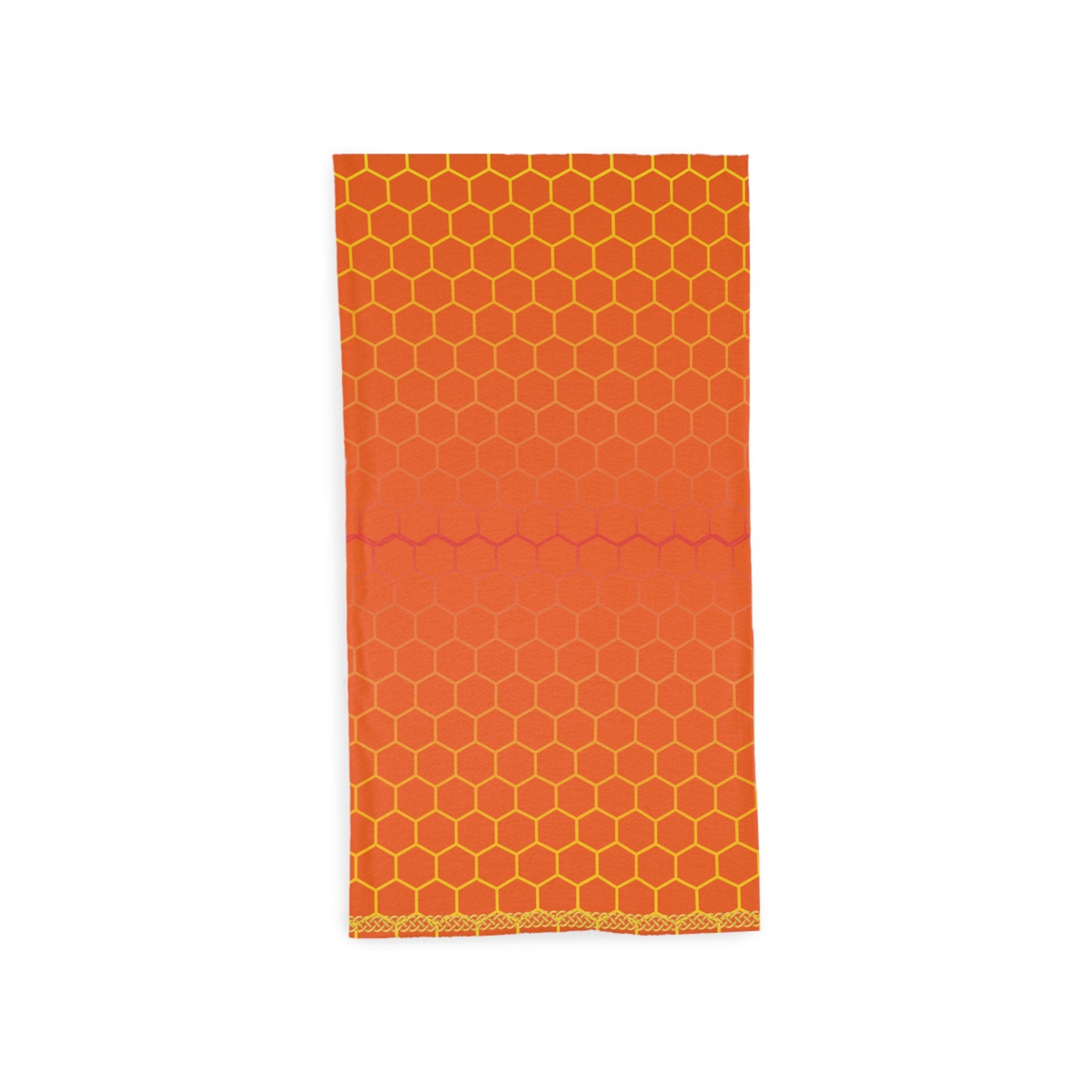 Fabled Fashion Orange Honeycomb Print Tube Scarf