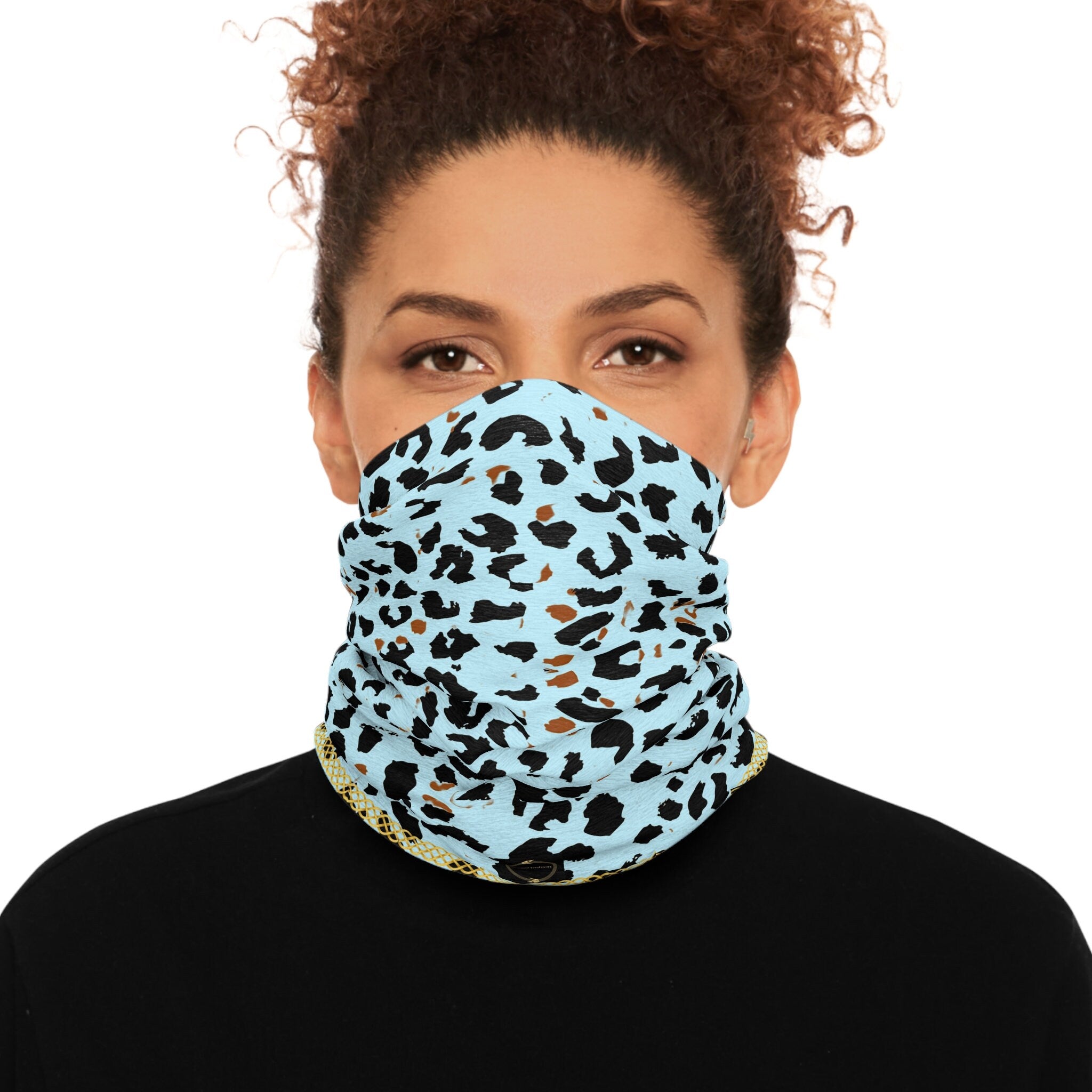Fabled Fashion Blue Leopard Print Tube Scarf