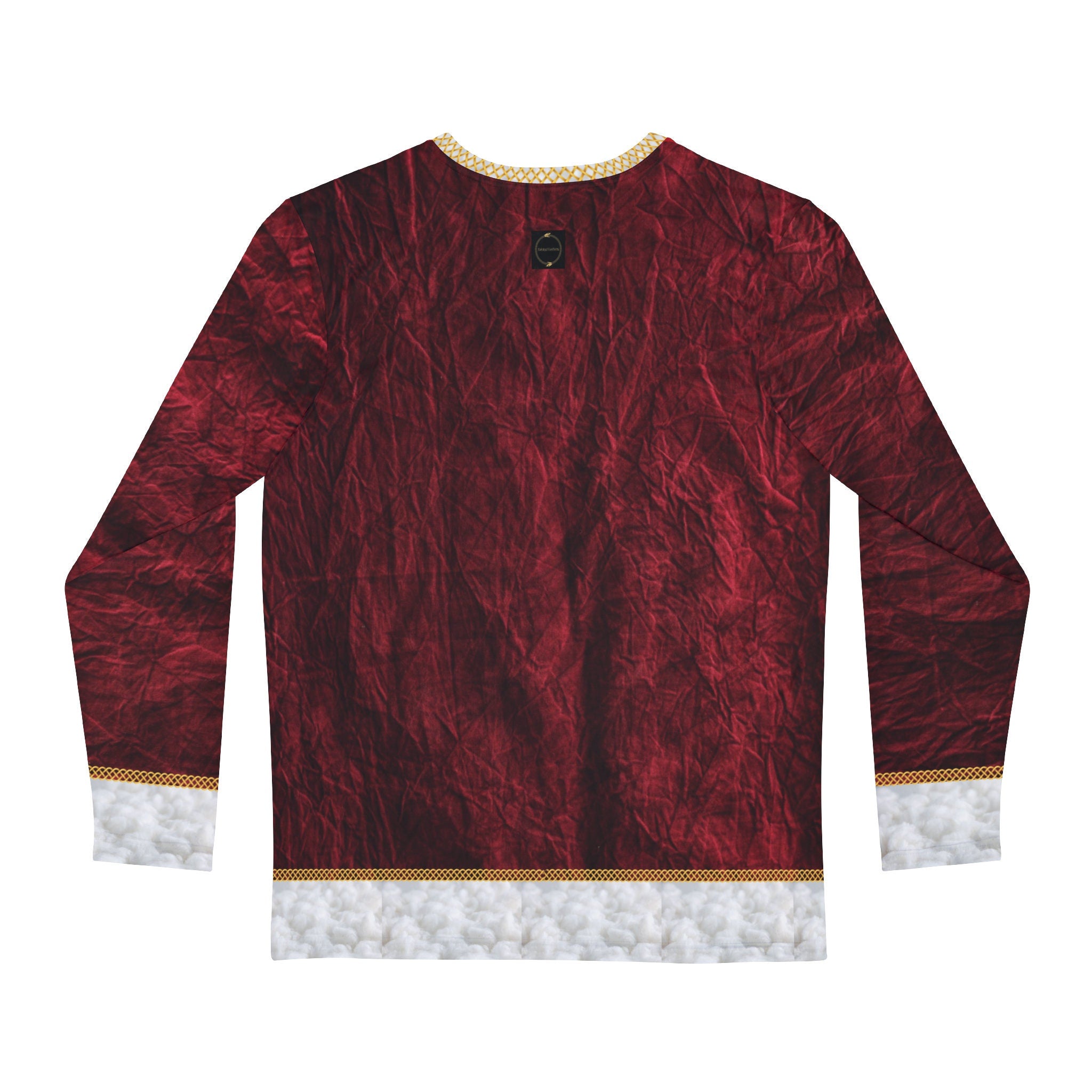 Fabled Fashion Men's Long Sleeve Celtic knot effect Santa Clause Christmas AOP Shirt