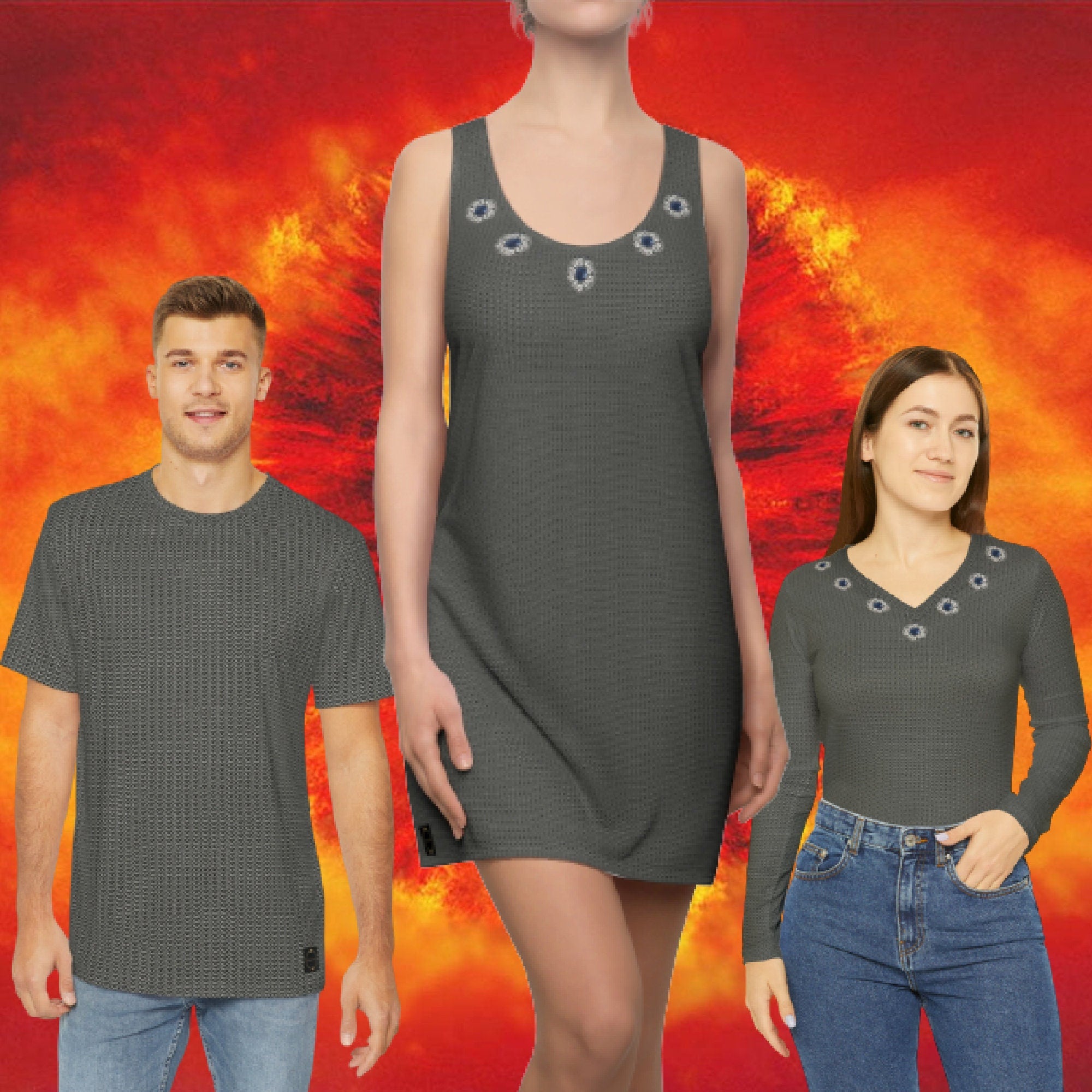 Fabled Fashion Chainmail effect Men's Polyester Tee (AOP)