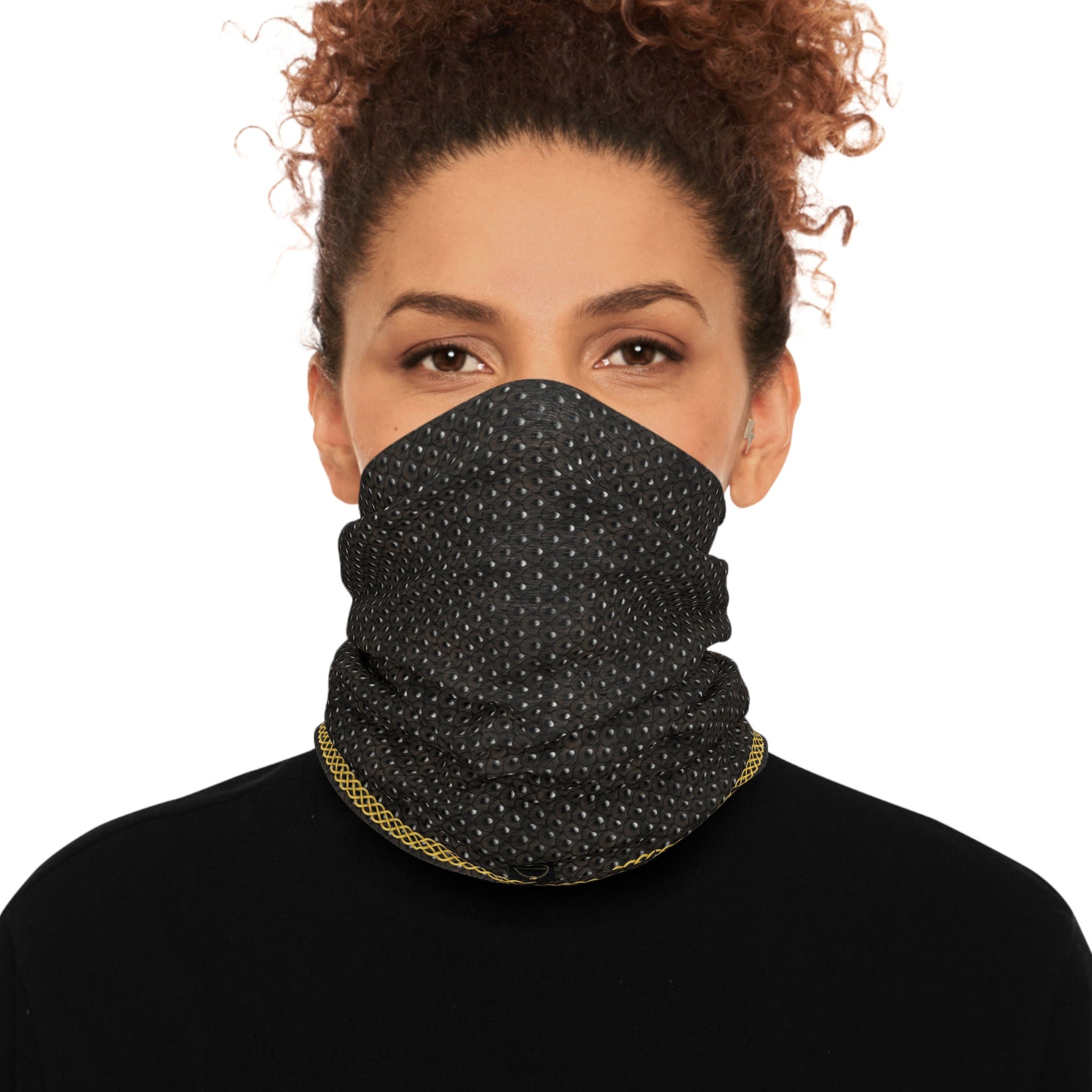 Fabled Fashion Studded leather armour printed Tube Scarf