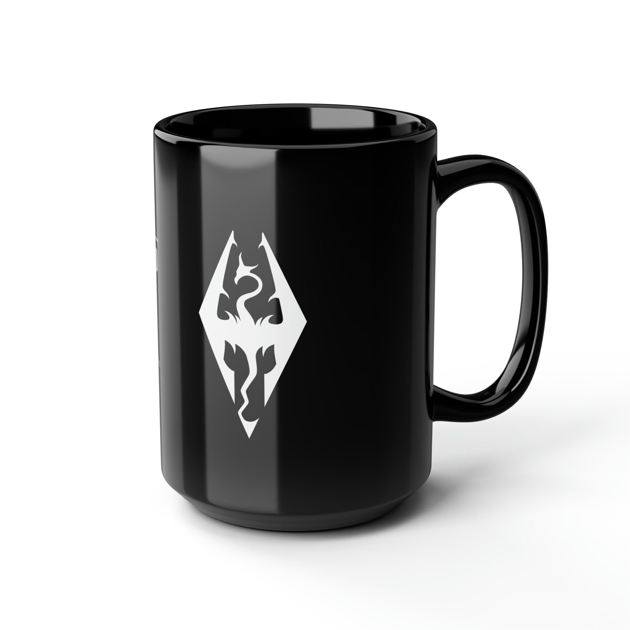 Dragonborn Coffee Black Mug, 15oz • Coffee cup birthday gift for her,him • Black tea cup anniversary gift for mom, valentine's gift