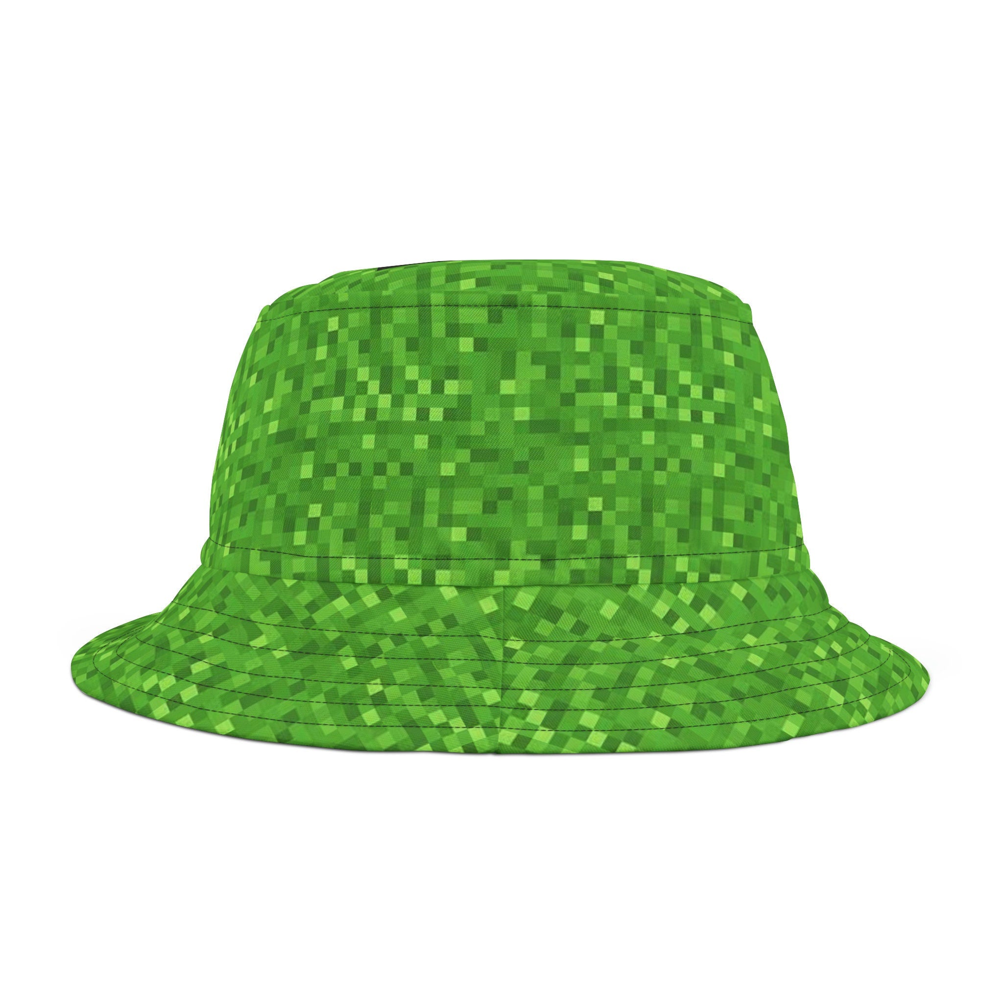 Green Pixel texture effect Creeper inspired Bucket Hat (AOP)