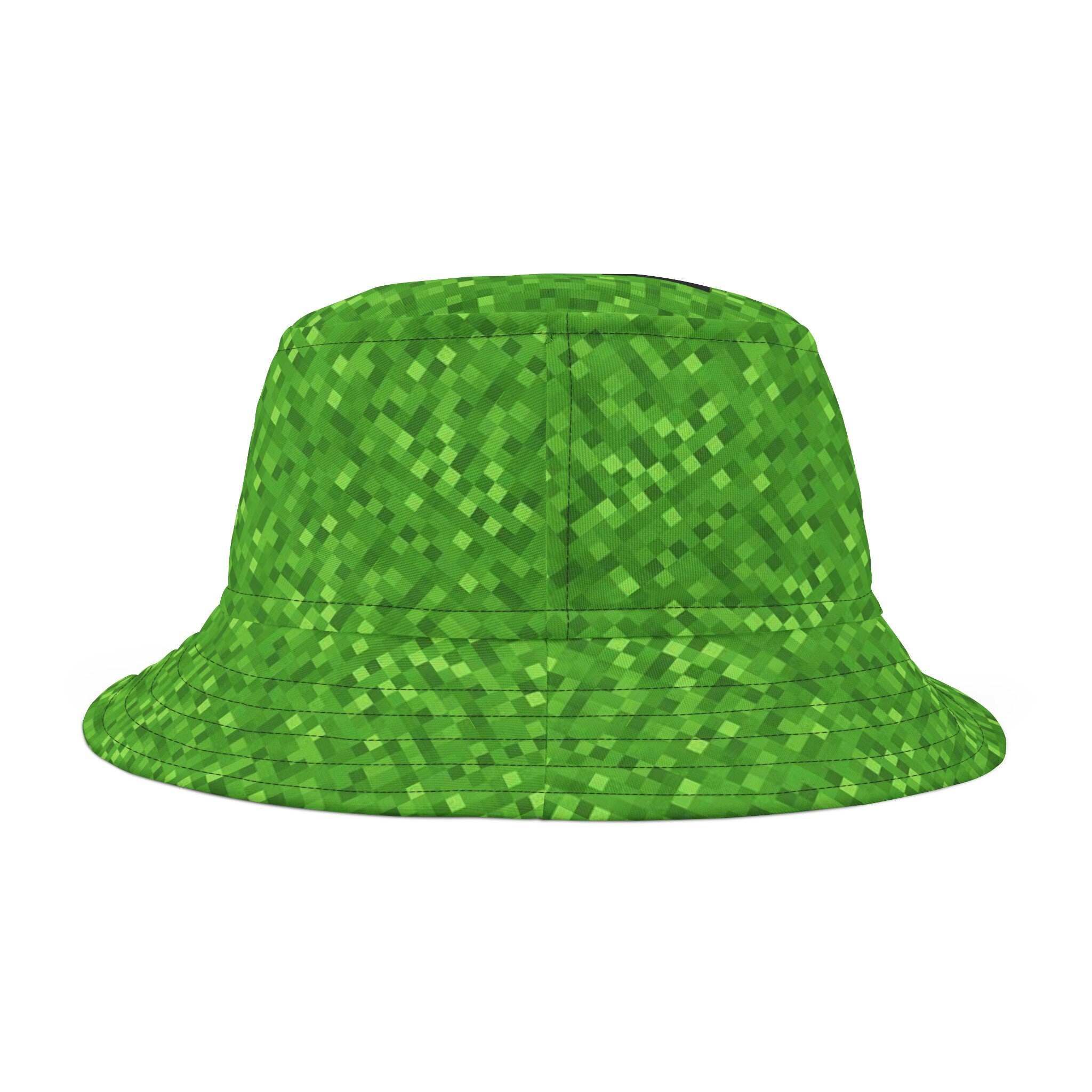 Green Pixel texture effect Creeper inspired Bucket Hat (AOP)