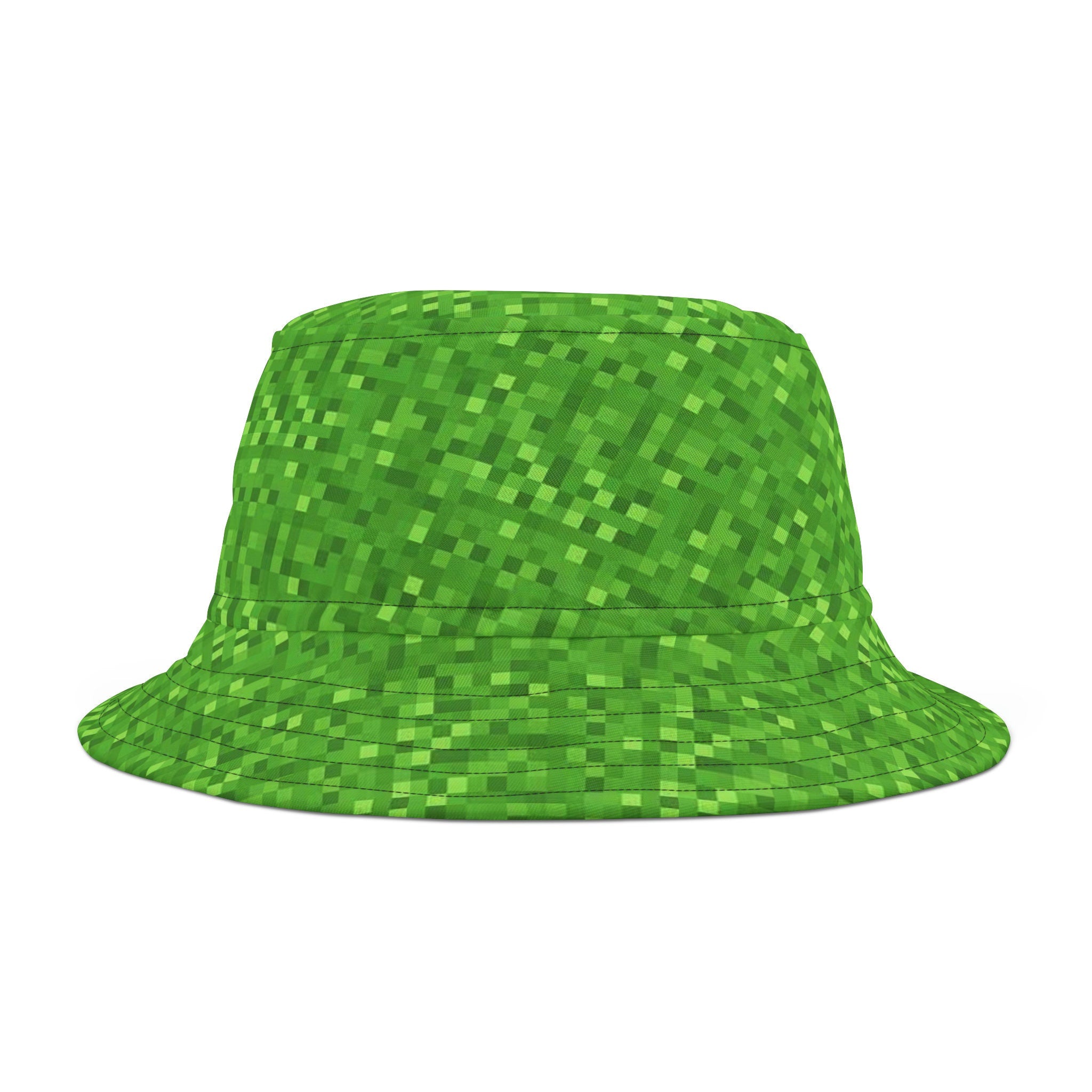 Green Pixel texture effect Creeper inspired Bucket Hat (AOP)