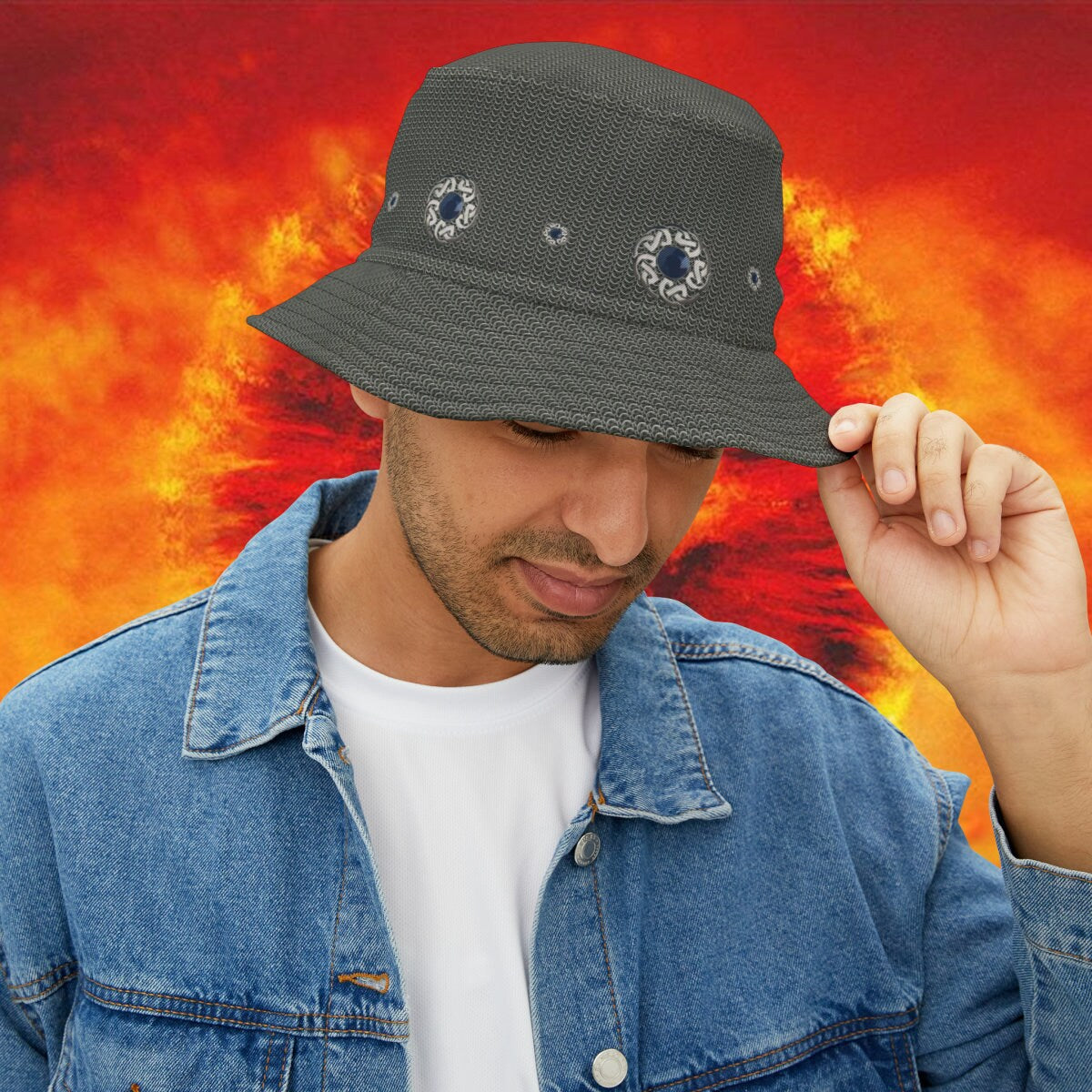 Fabled Fashion Chainmail effect Bucket Hat (AOP)