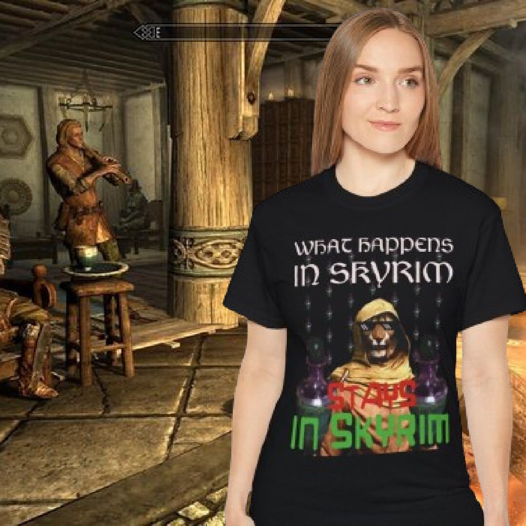 What happens in Skyrim stays in Skyrim Skooma inspired Unisex Ultra Cotton Tee