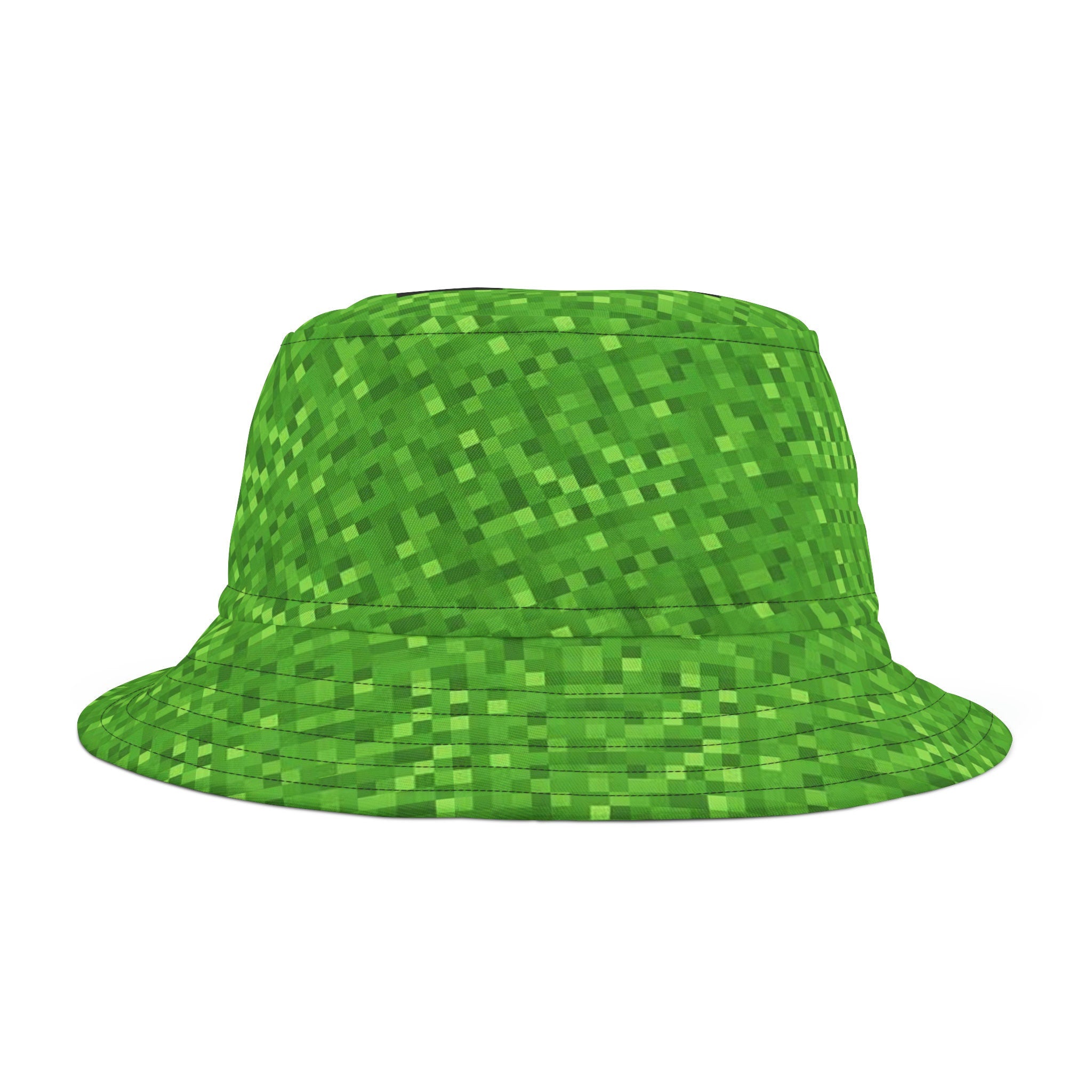 Green Pixel texture effect Creeper inspired Bucket Hat (AOP)