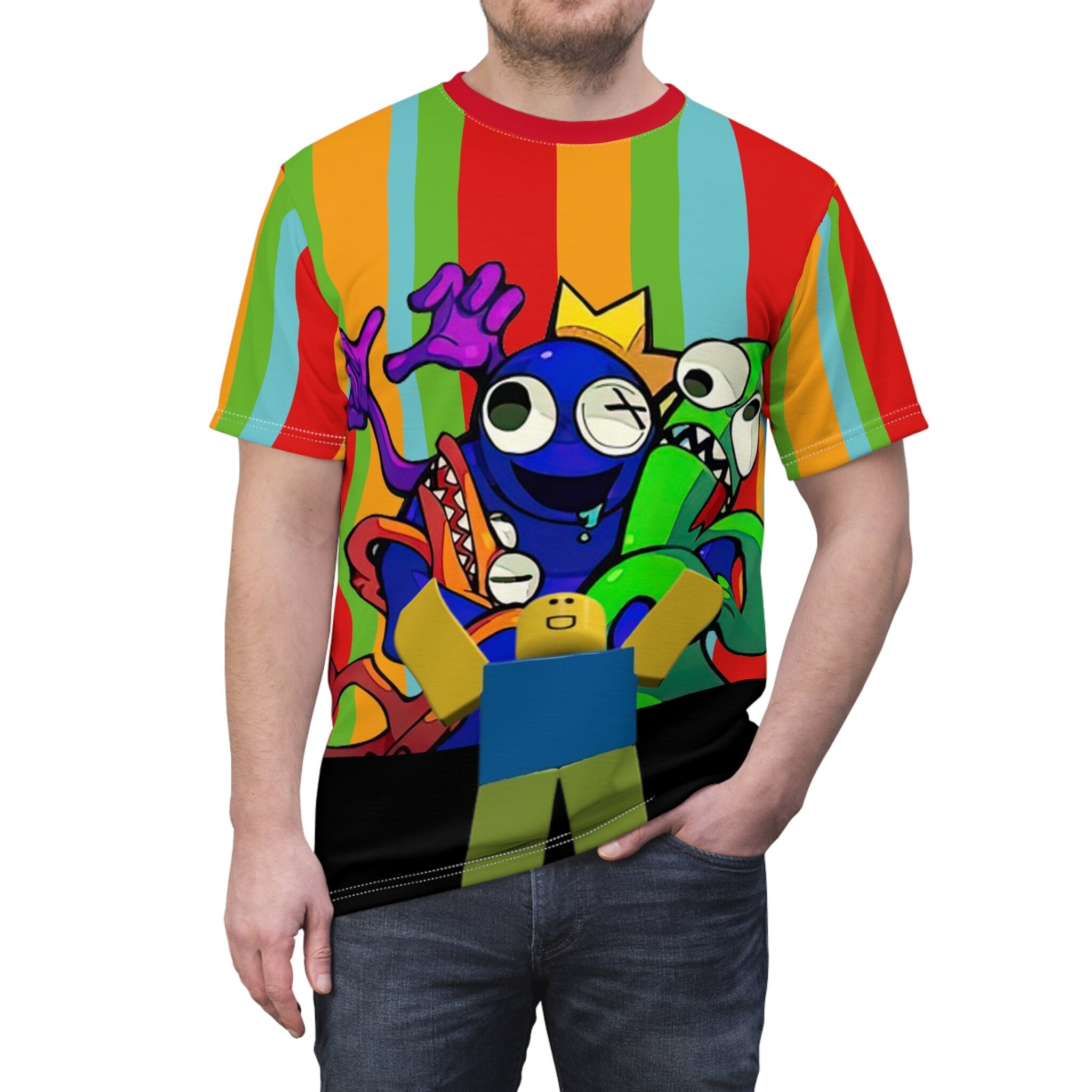Rainbow Friends inspired chapter one Unisex Cut & Sew Tee (AOP)