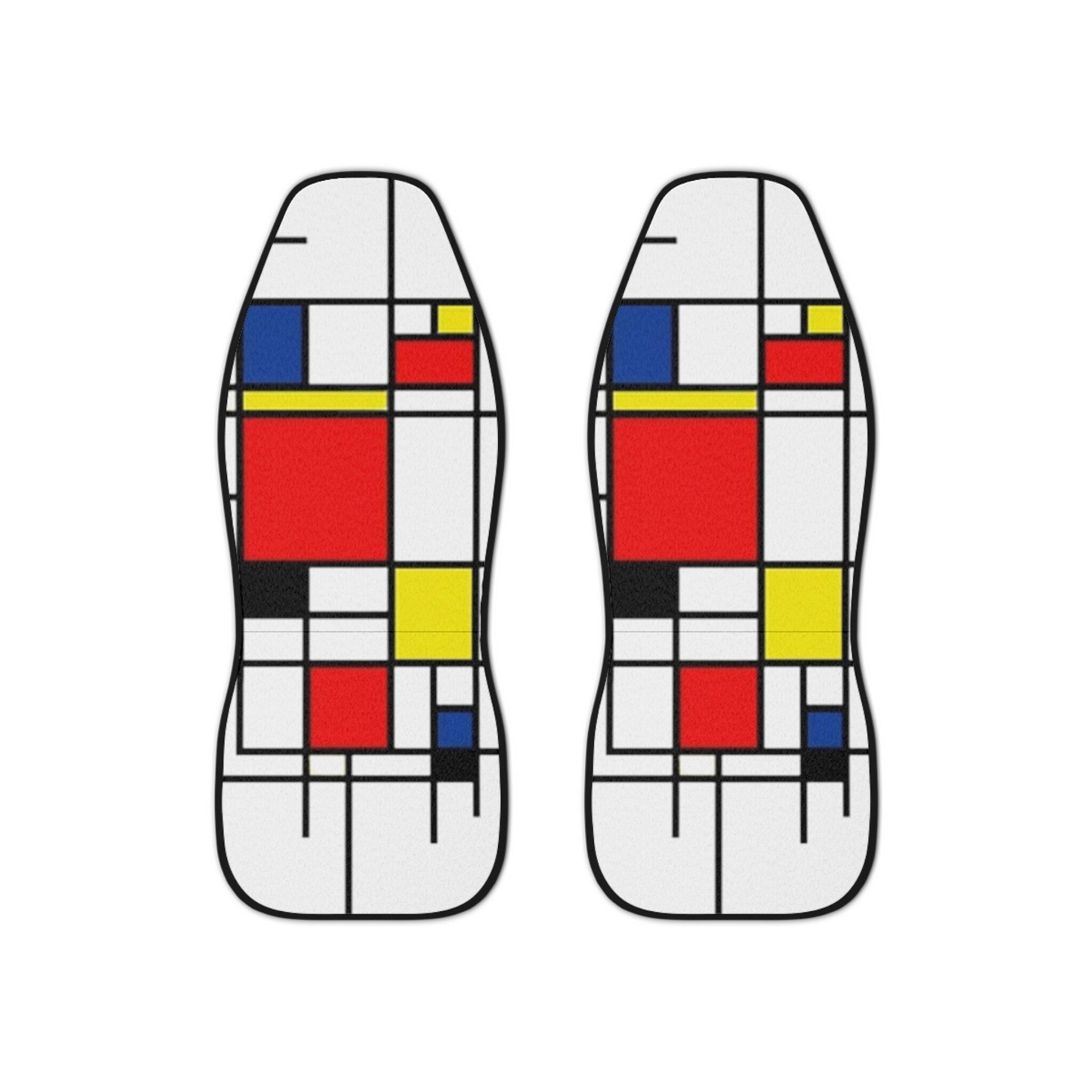 Fabled Fashion Peit Mondrian inspired pattern effect AOP print Car Seat Covers