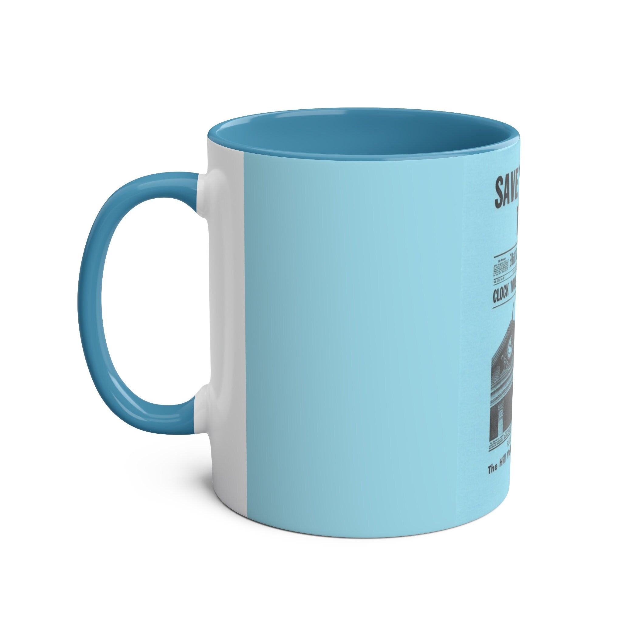 Save the clock tower Back to the Future fanart inspired Two-Tone Coffee Mug, 11oz