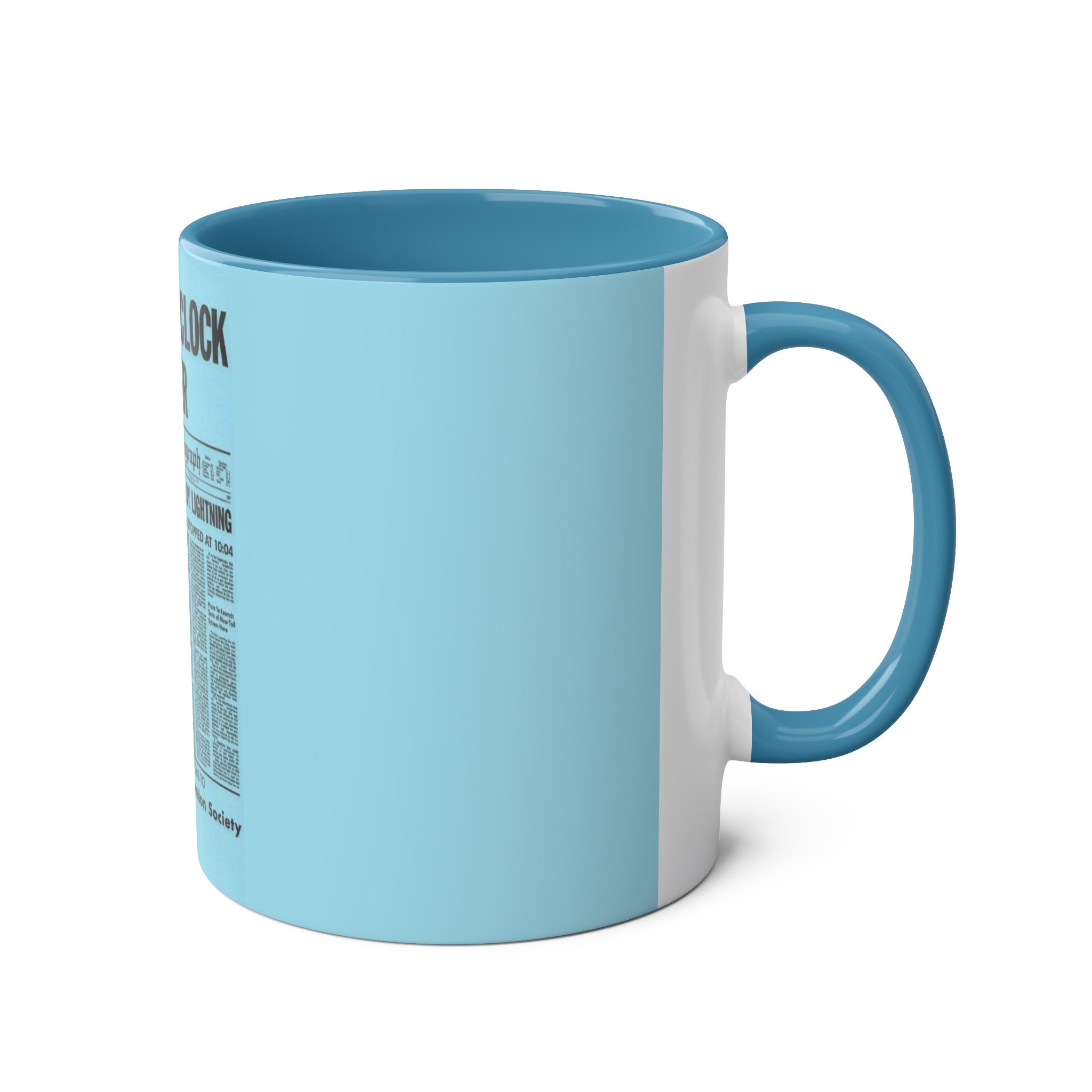 Save the clock tower Back to the Future fanart inspired Two-Tone Coffee Mug, 11oz