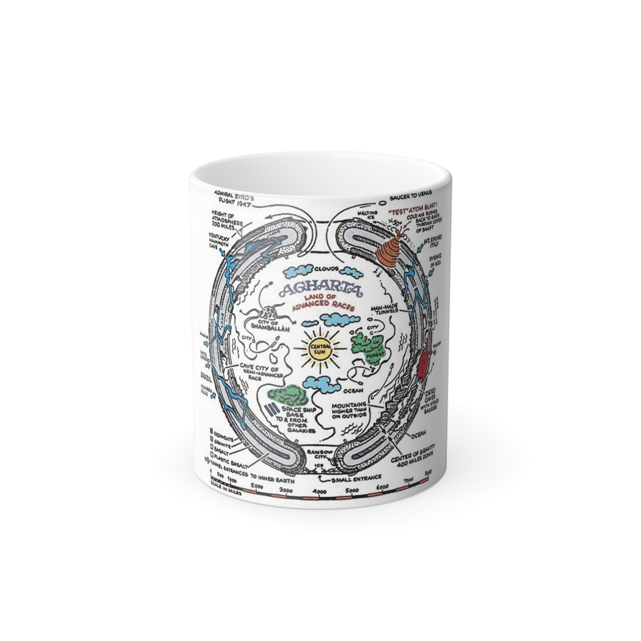 Hollow Earth Map colour Morphing Mug, 11oz