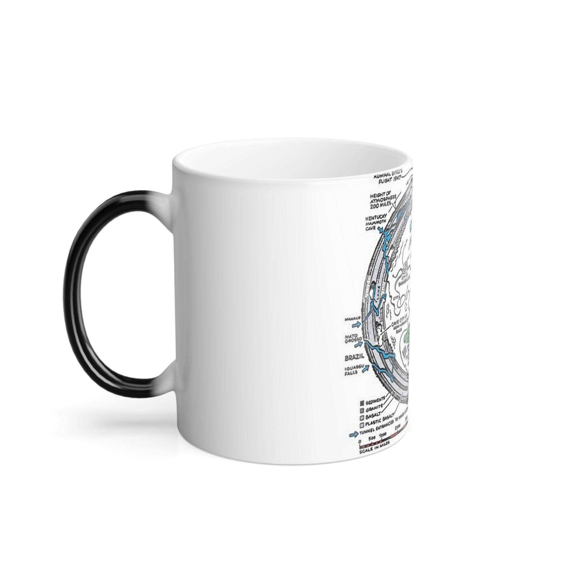 Hollow Earth Map colour Morphing Mug, 11oz