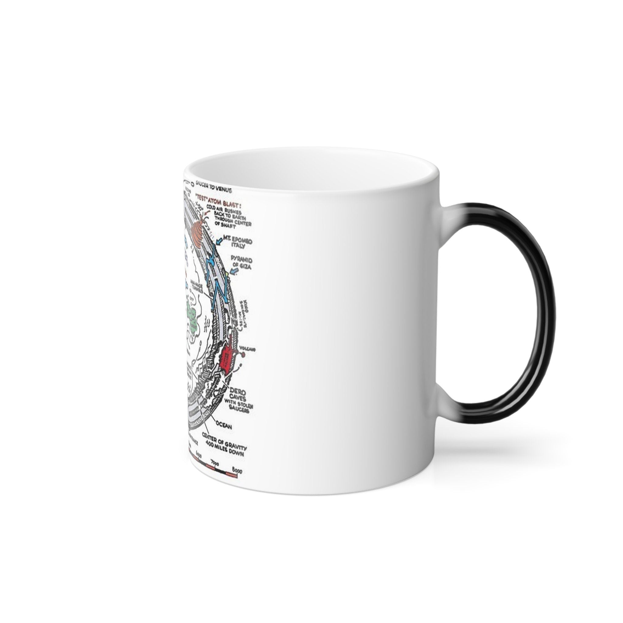 Hollow Earth Map colour Morphing Mug, 11oz
