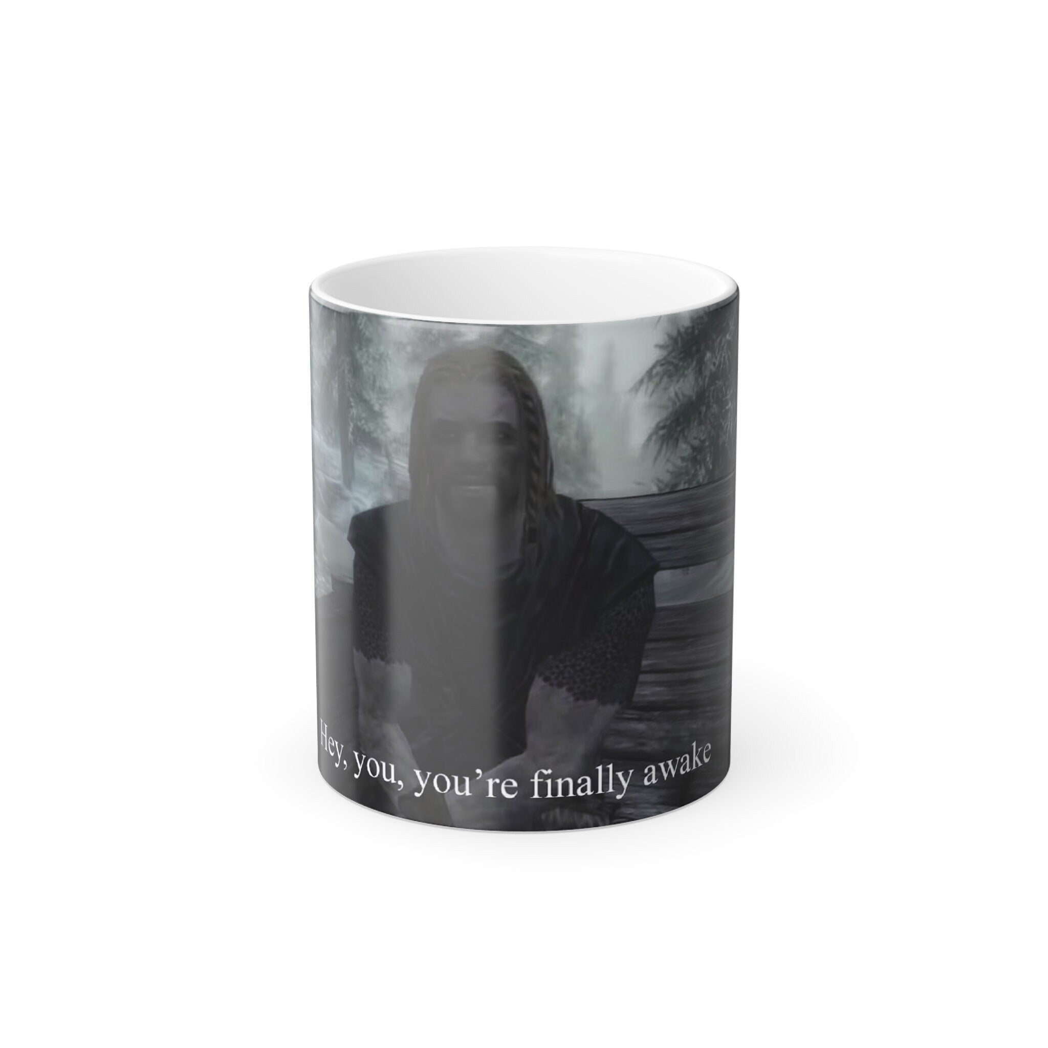 Dragonborn inspired Hey You You're finally awake Color Morphing Mug, 11oz