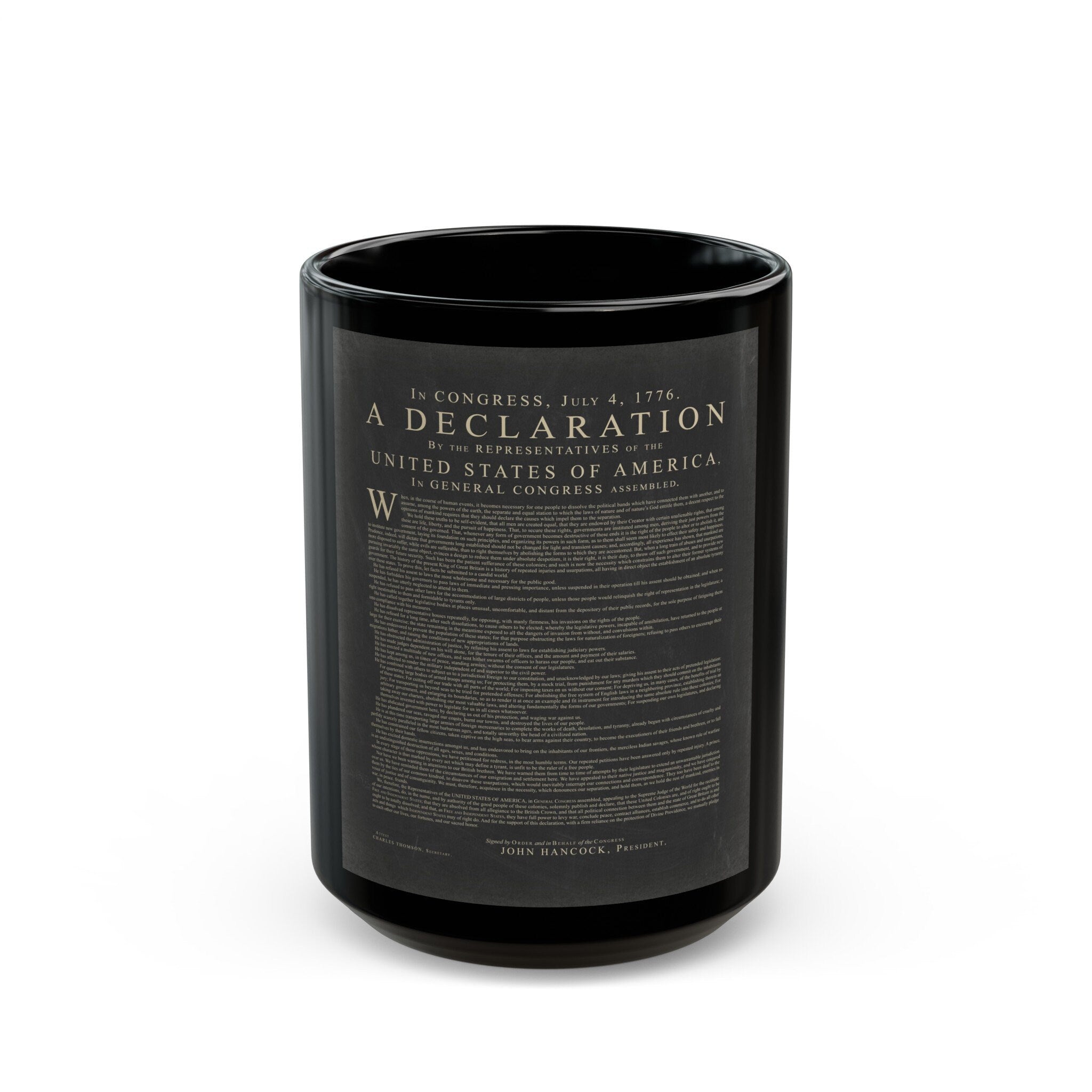 Declaration of independence Black Mug (11oz, 15oz) Independence Day