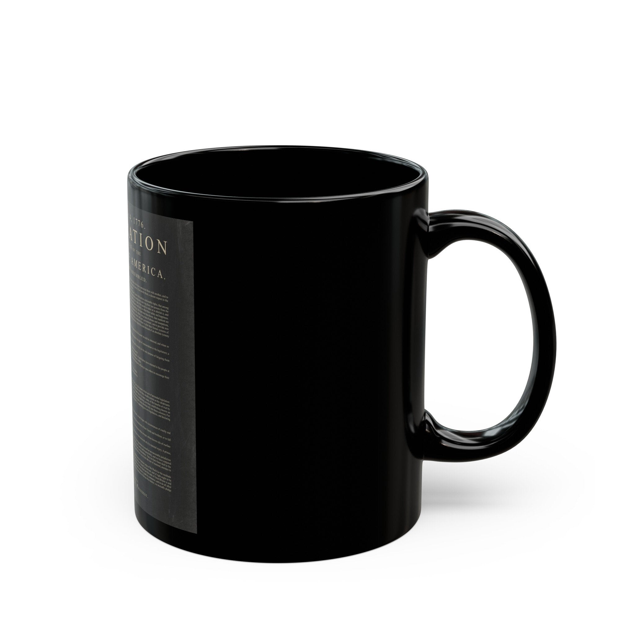 Declaration of independence Black Mug (11oz, 15oz) Independence Day