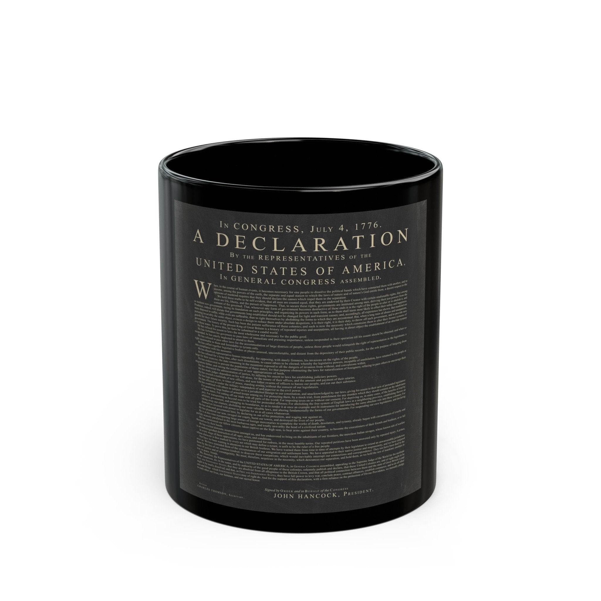 Declaration of independence Black Mug (11oz, 15oz) Independence Day