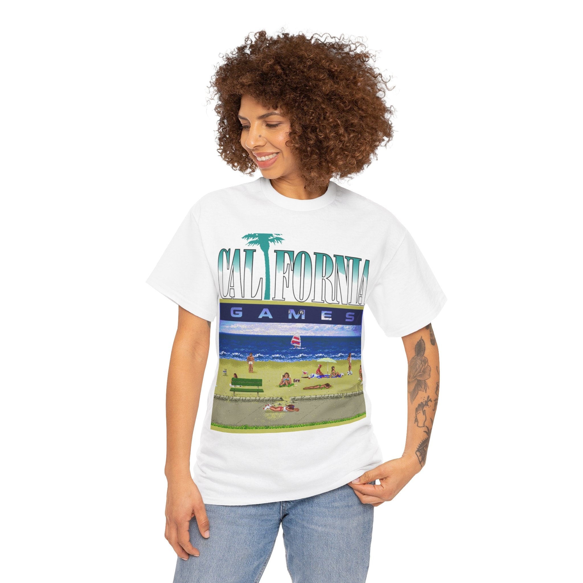 California Games Retro Gamers Unisex Heavy Cotton Tee